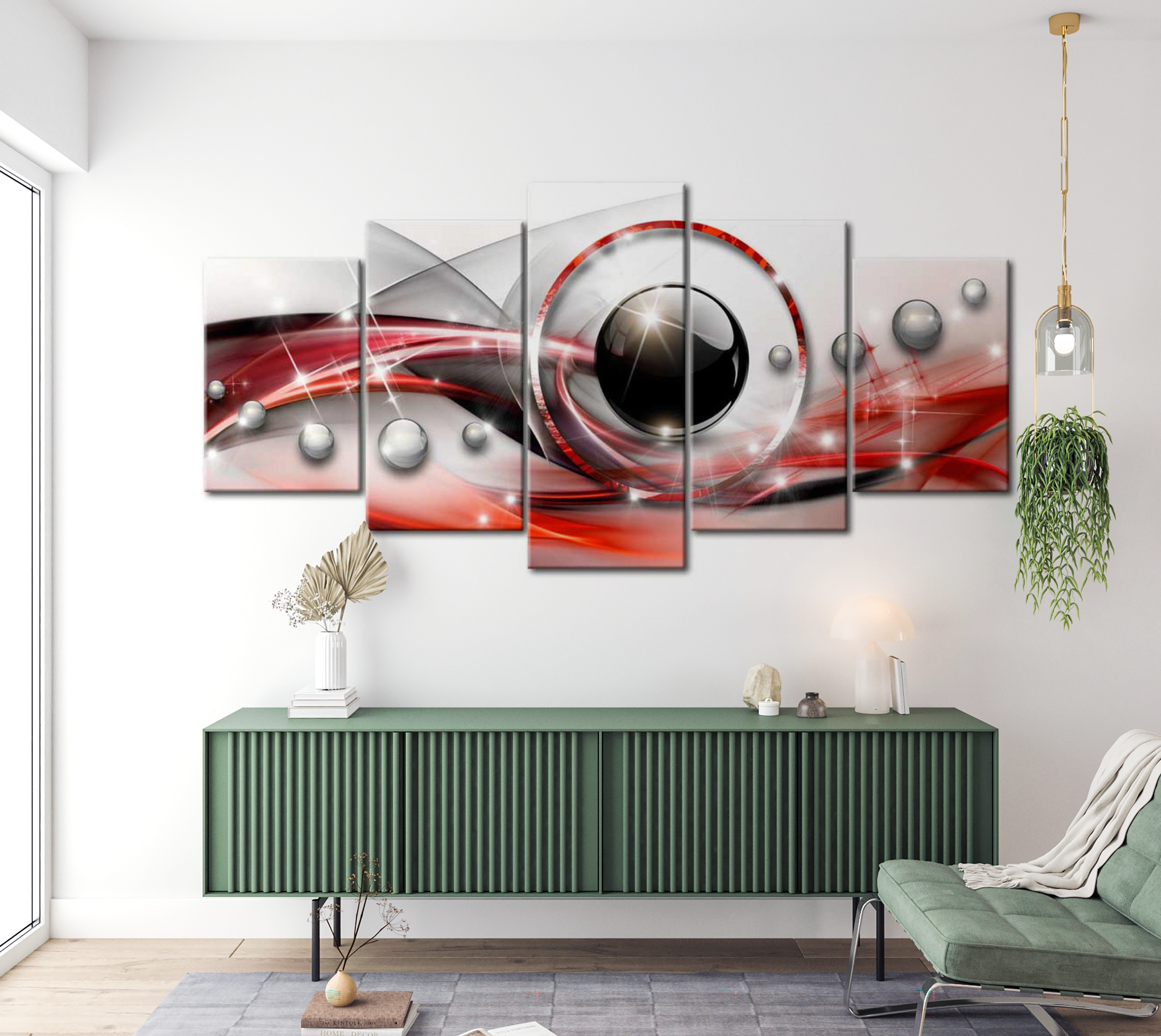 Glam Canvas Wall Art - Red Eye - 5 Pieces