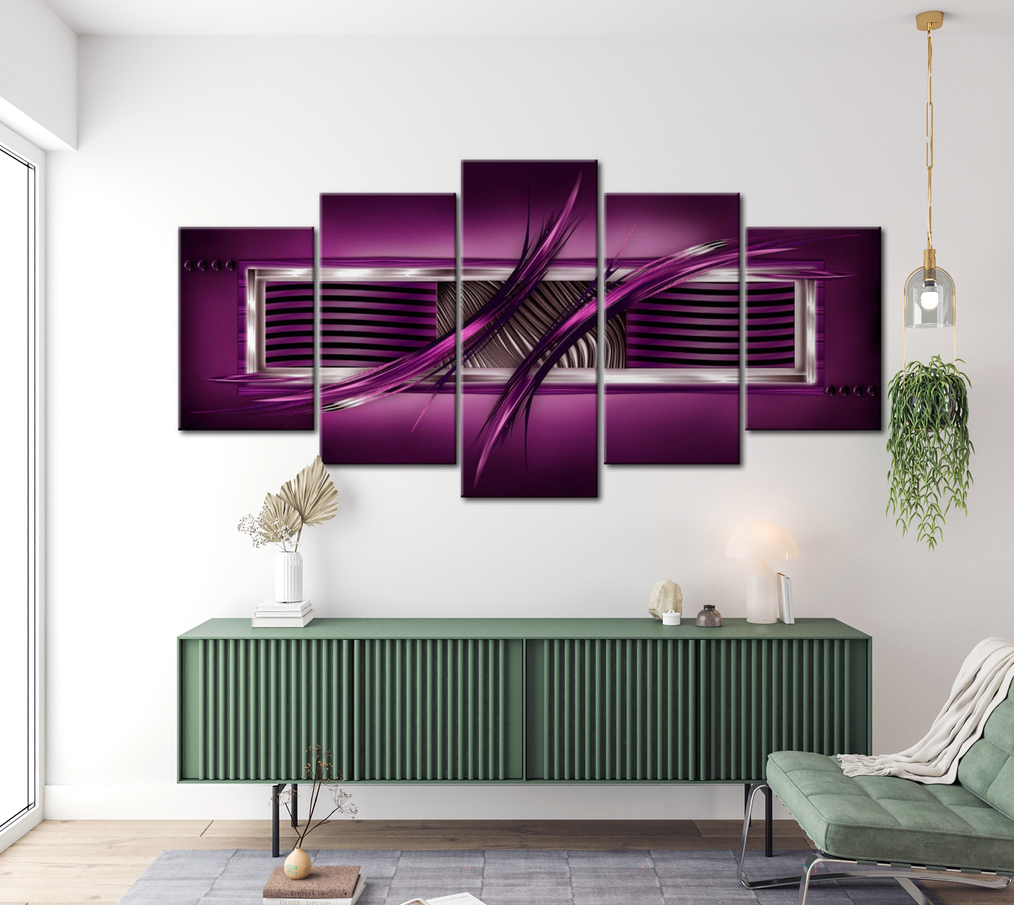 Stretched Canvas Glamour Art - Rhythm Of Purple 40"Wx20"H