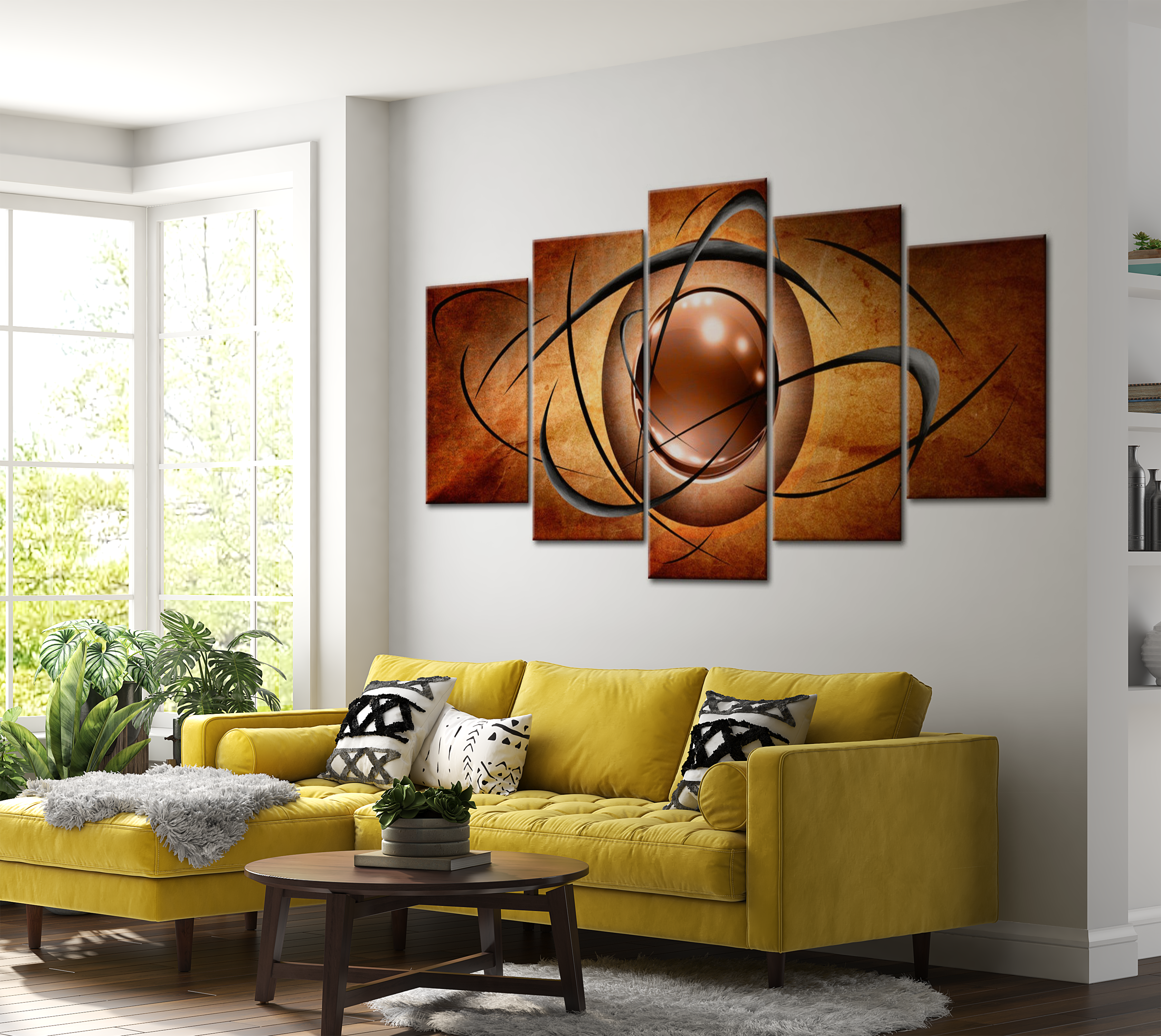 Glam Canvas Wall Art - Rotating Globe - 5 Pieces