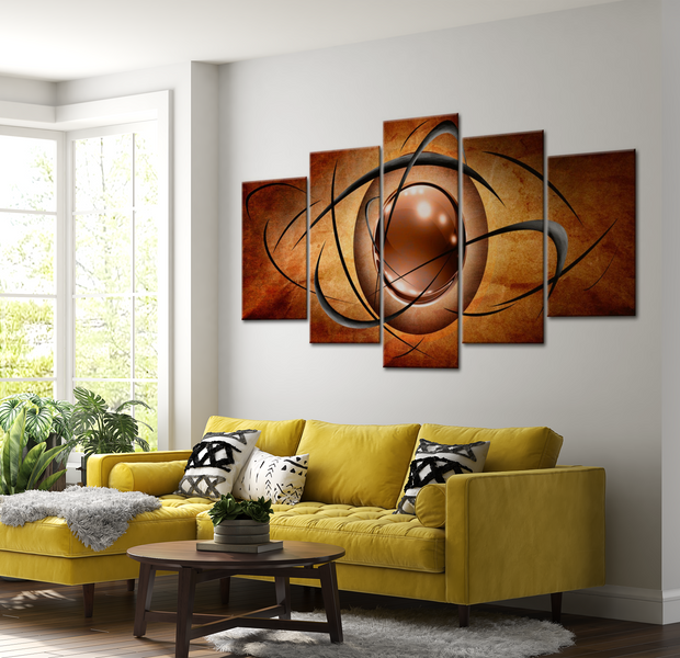 Glam Canvas Wall Art - Rotating Globe - 5 Pieces