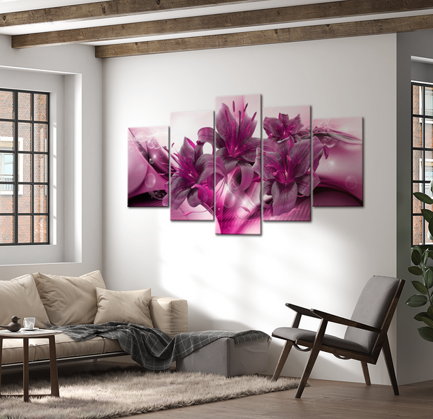 Glam Canvas Wall Art - Royal Lilies - 5 Pieces