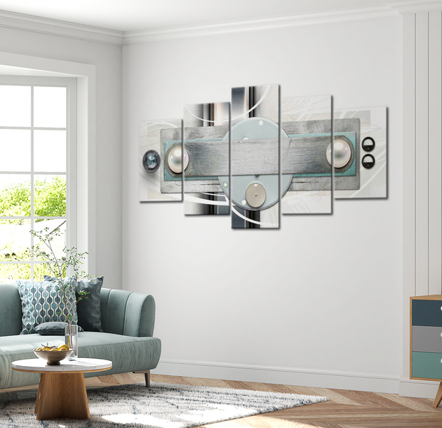 Glam Canvas Wall Art - Silver Lining - 5 Pieces