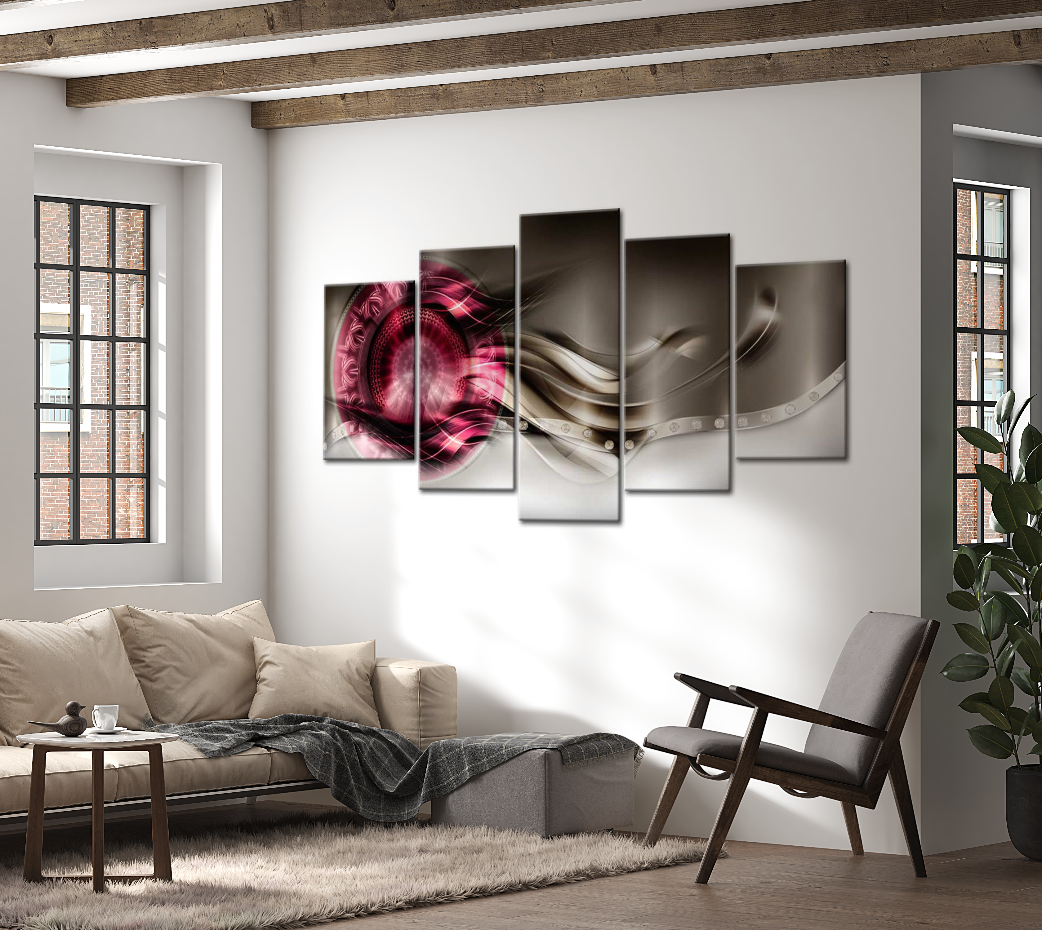 Glam Canvas Wall Art - Sleek Sophistication - 5 Pieces