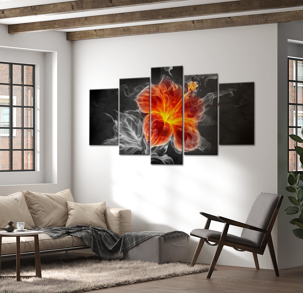 Glam Canvas Wall Art - Smoky Flower - 5 Pieces
