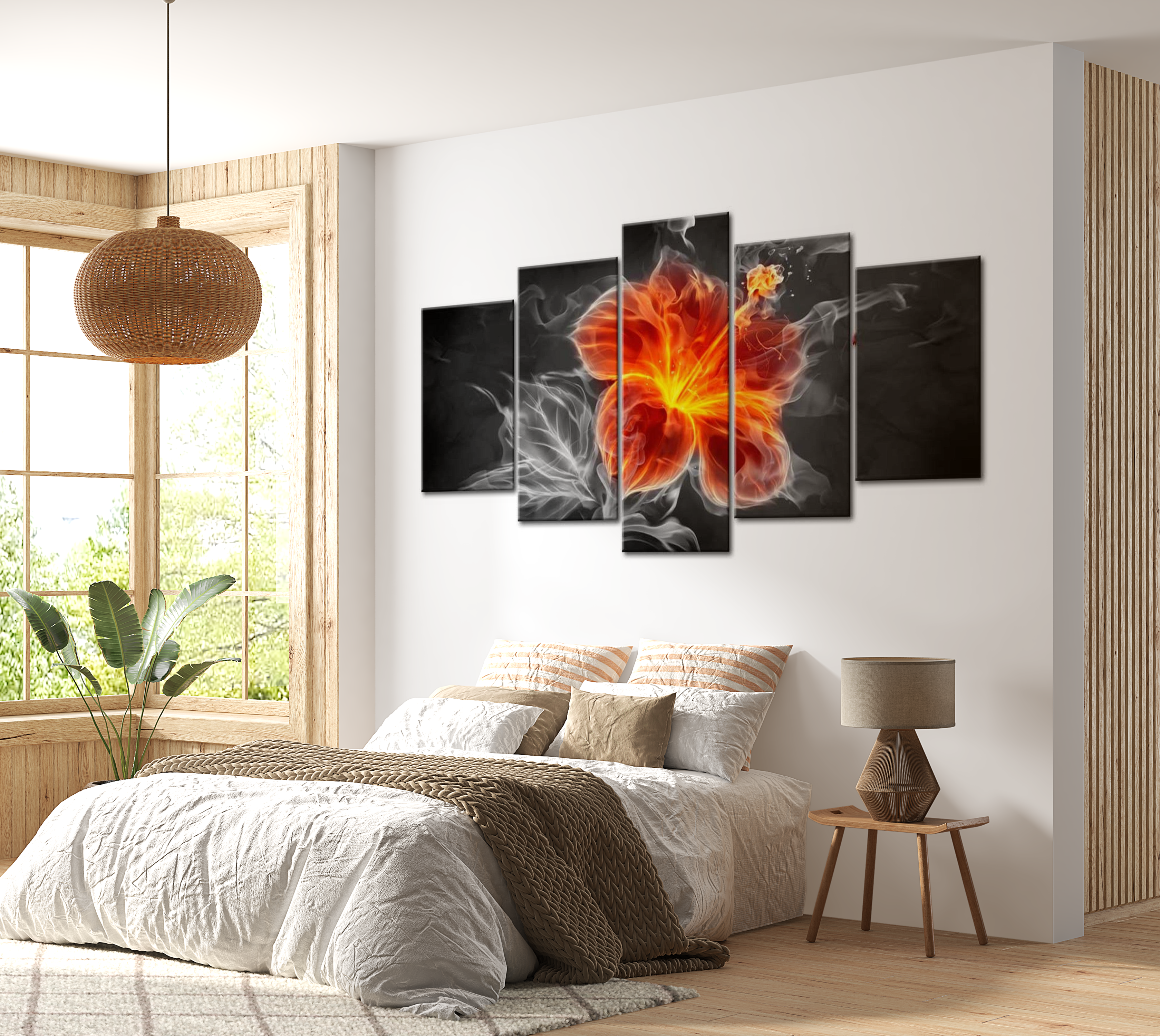 Stretched Canvas Glamour Art - Smoky Flower 40"Wx20"H