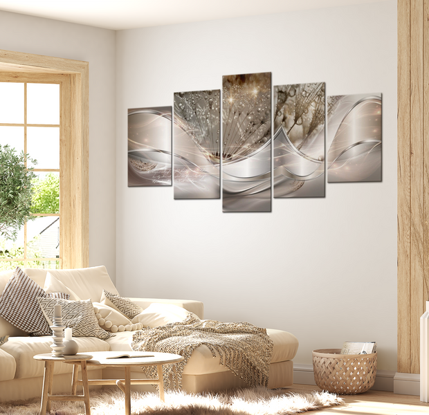 Glam Canvas Wall Art - Sparkling Dandelions - 5 Pieces