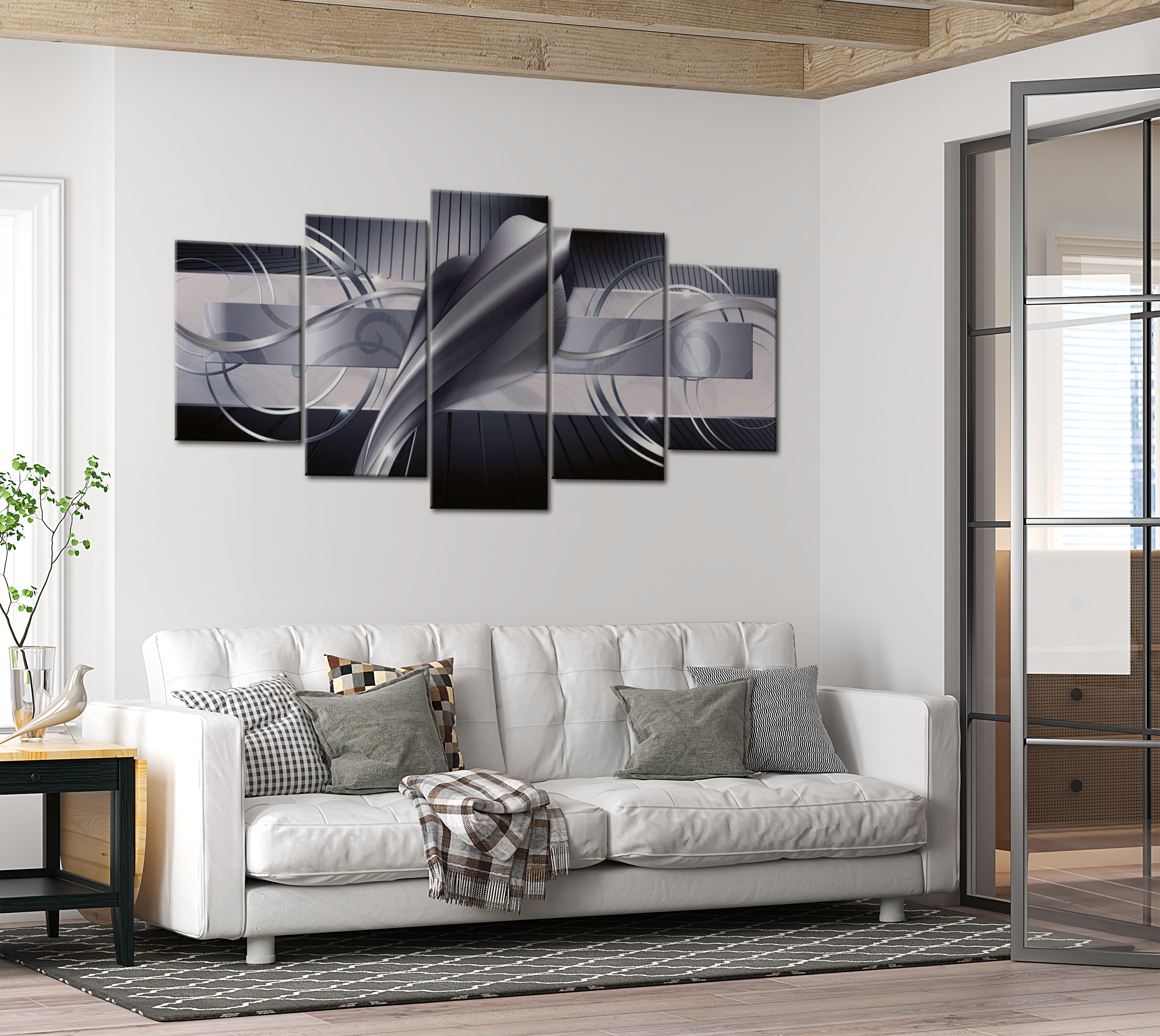 Glam Canvas Wall Art - Steel Cobra - 5 Pieces