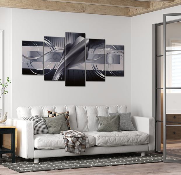 Glam Canvas Wall Art - Steel Cobra - 5 Pieces