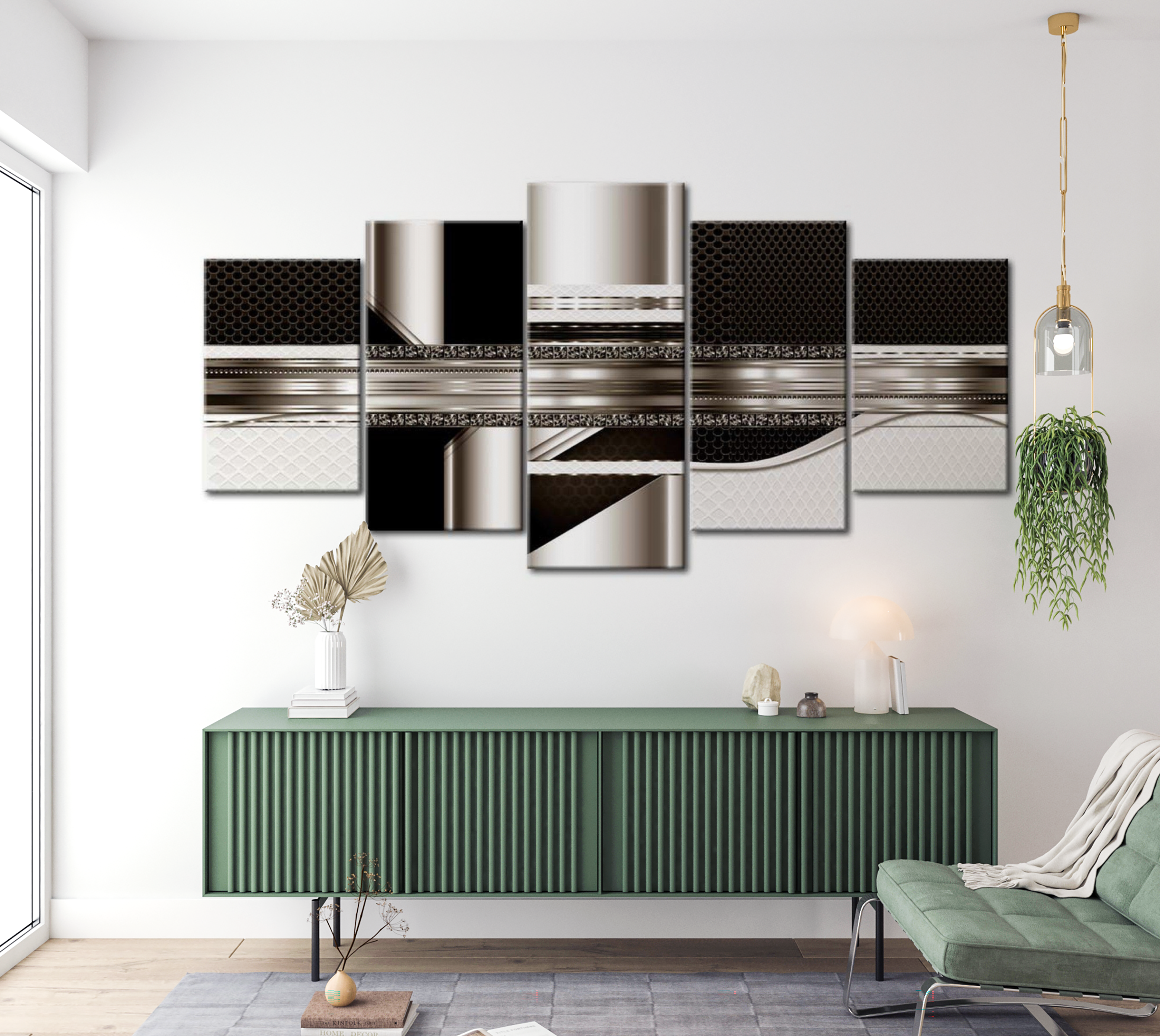 Glam Canvas Wall Art - Strength Of Metal - 5 Pieces