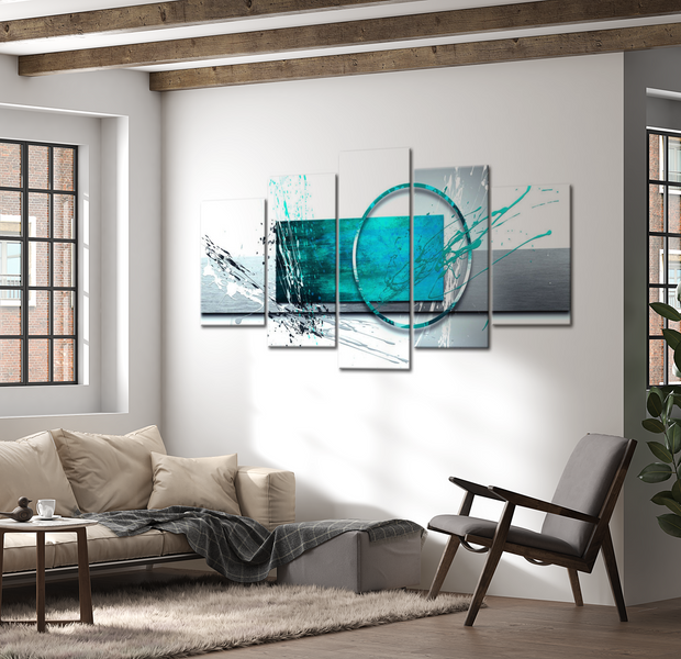 Glam Canvas Wall Art - Turquoise Expression - 5 Pieces
