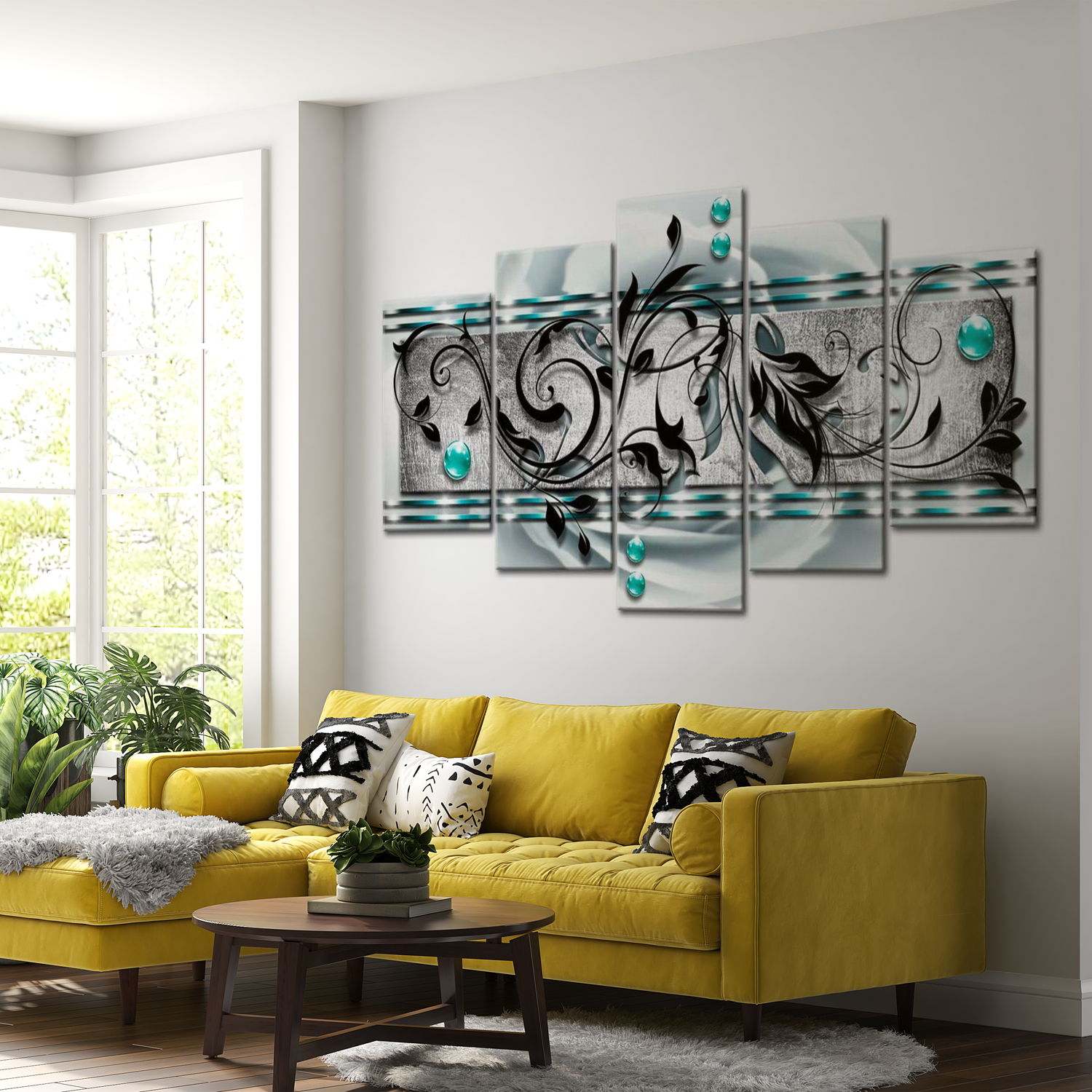 Stretched Canvas Glamour Art - Turquoise Ambivalence 40"Wx20"H