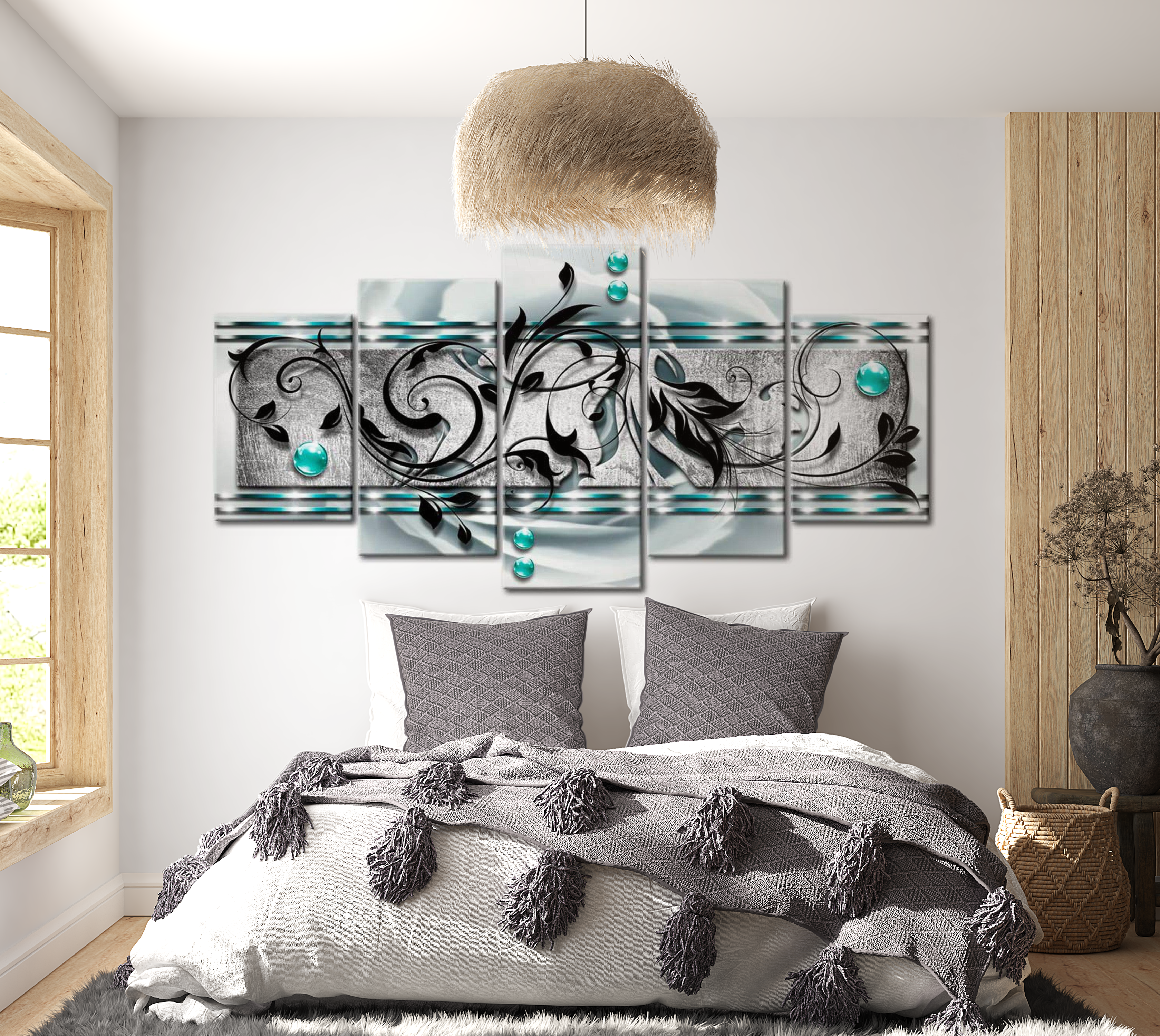 Stretched Canvas Glamour Art - Turquoise Ambivalence 40"Wx20"H