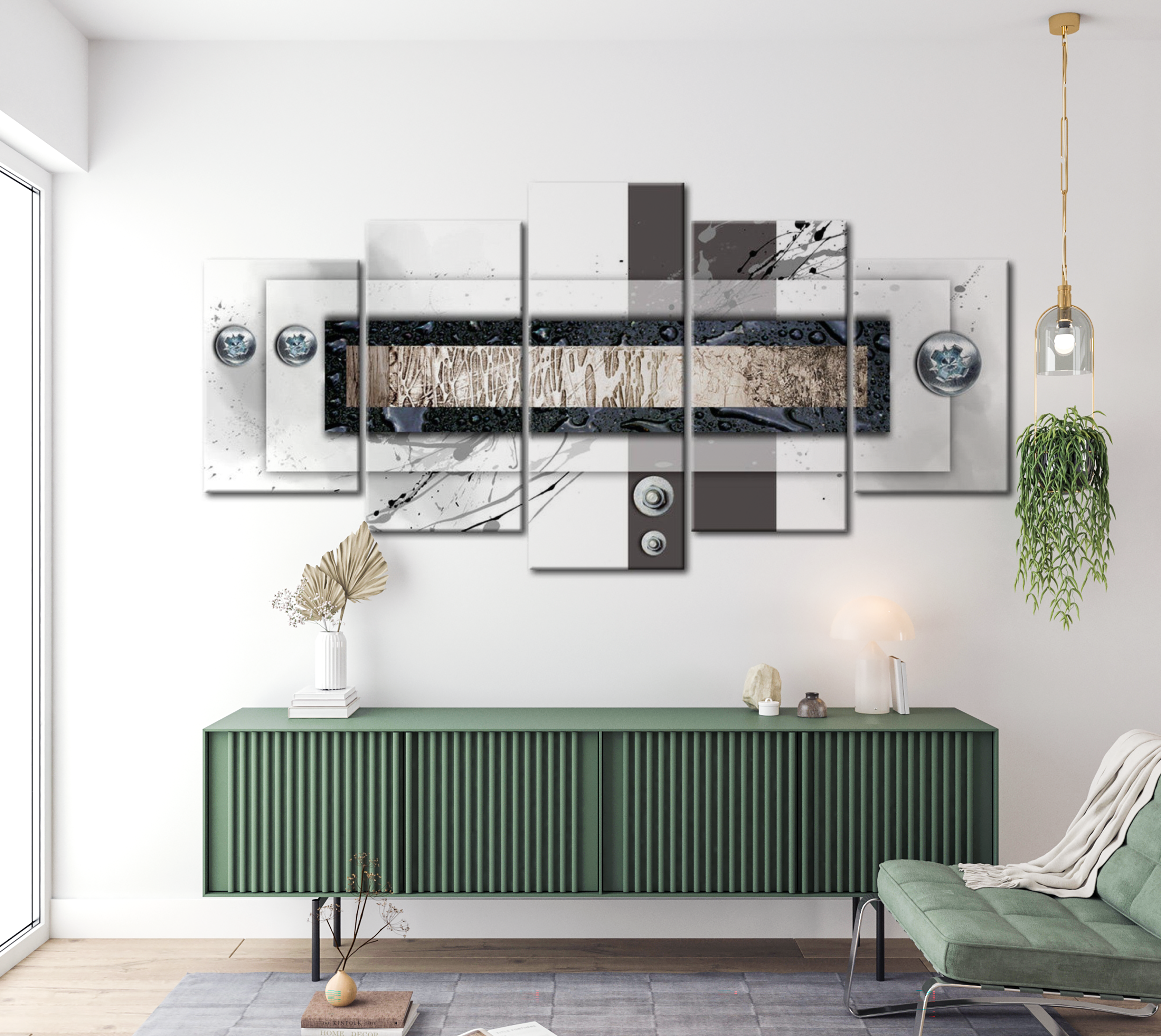 Glam Canvas Wall Art - White Balance - 5 Pieces