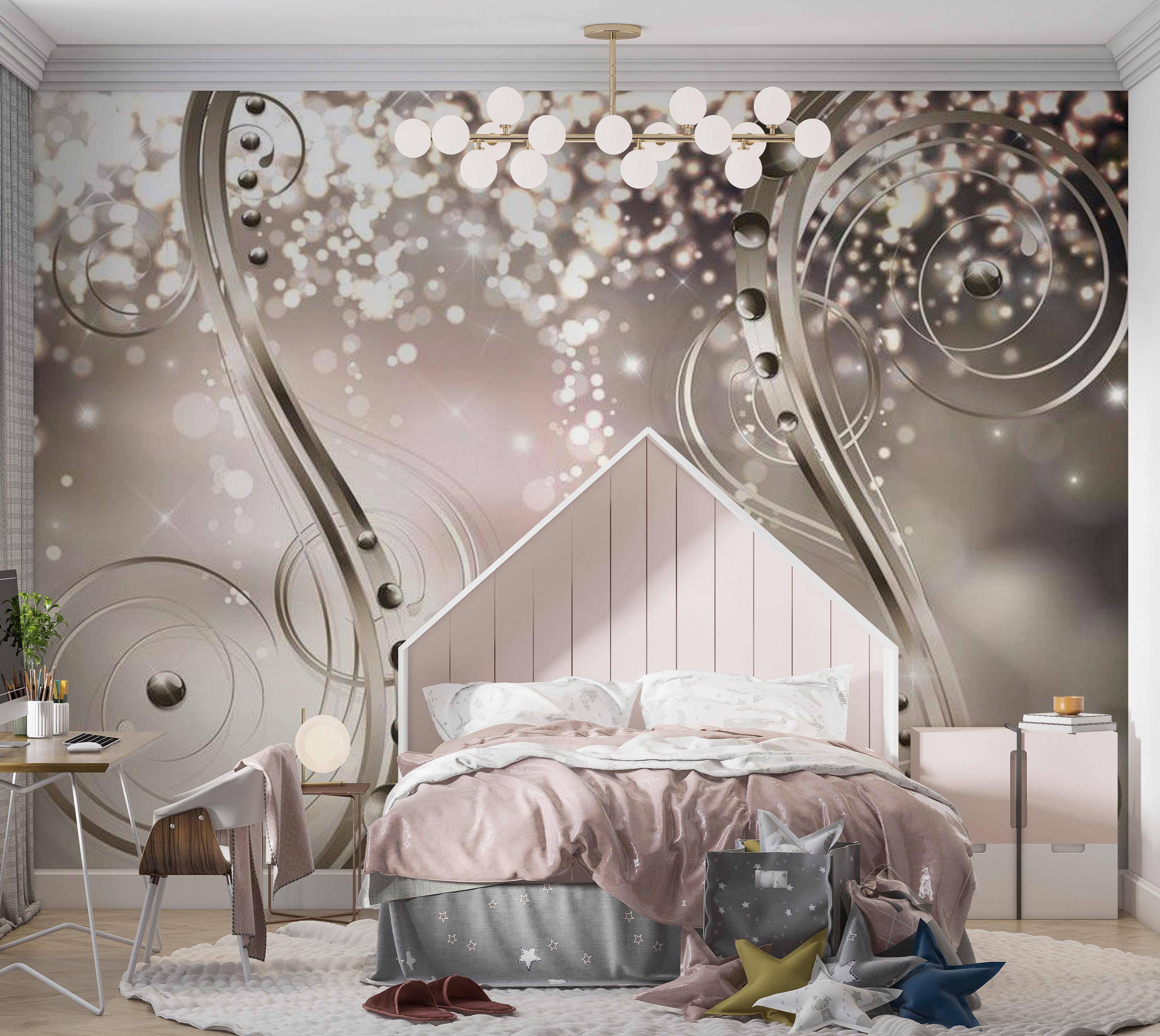 Glam Wallpaper Wall Mural - Fireflies 39"Wx27"H