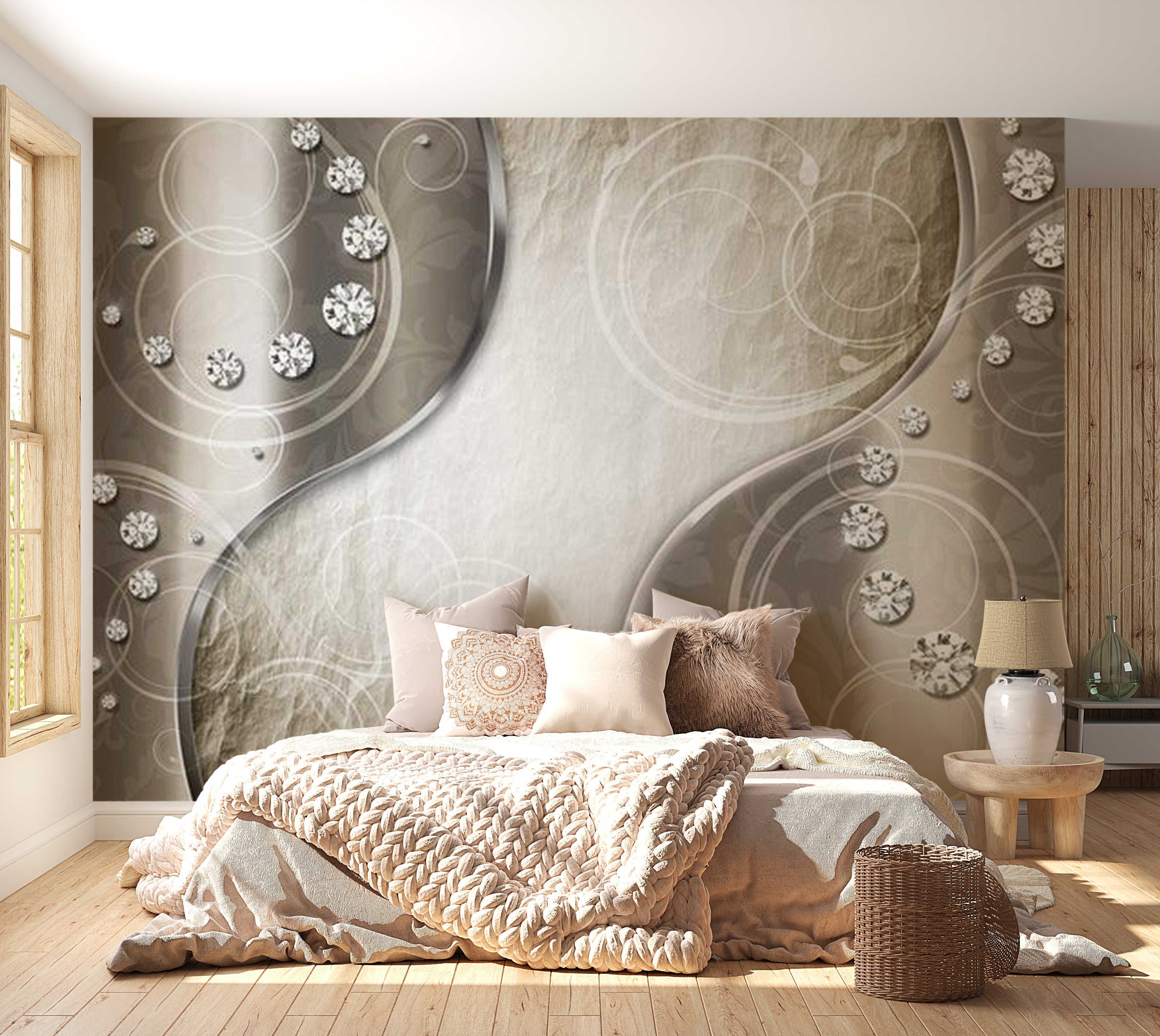 Glam Wallpaper Wall Mural - Diamond Route 39"Wx27"H