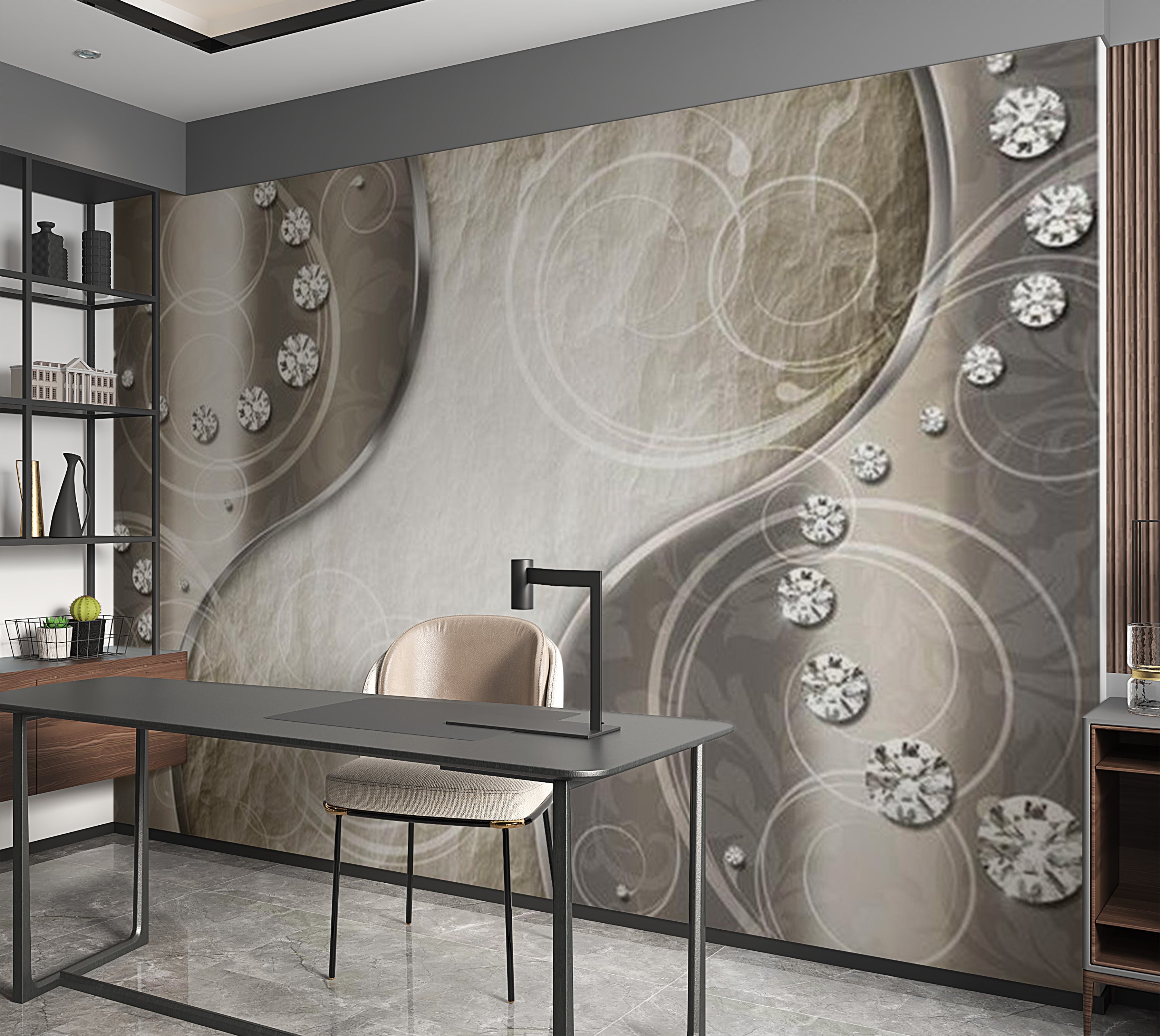 Glam Wallpaper Wall Mural - Diamond Route 39"Wx27"H