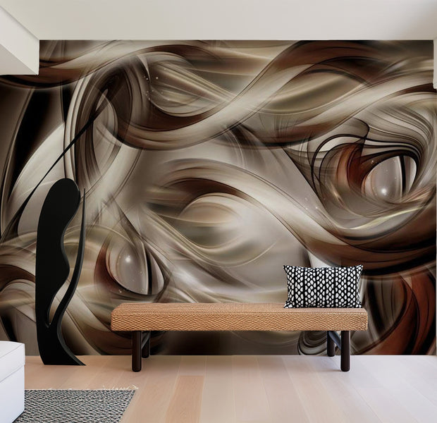 Glam Wallpaper Wall Mural - Brown Revelry 39"Wx27"H