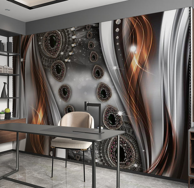 Glam Wallpaper Wall Mural - Abstract & Jewelry 39"Wx27"H