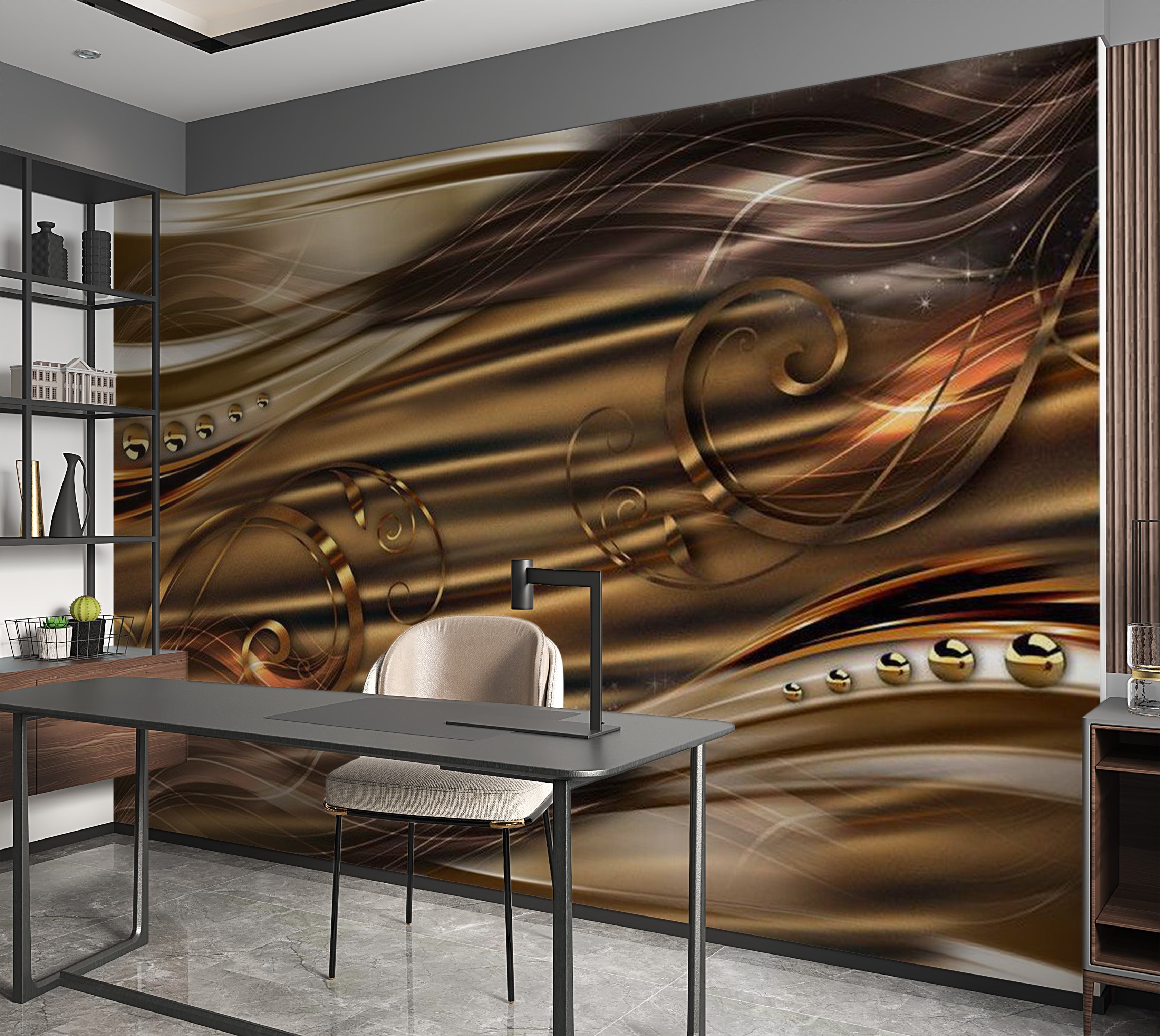 Glam Wallpaper Wall Mural - Amber Haven 39"Wx27"H