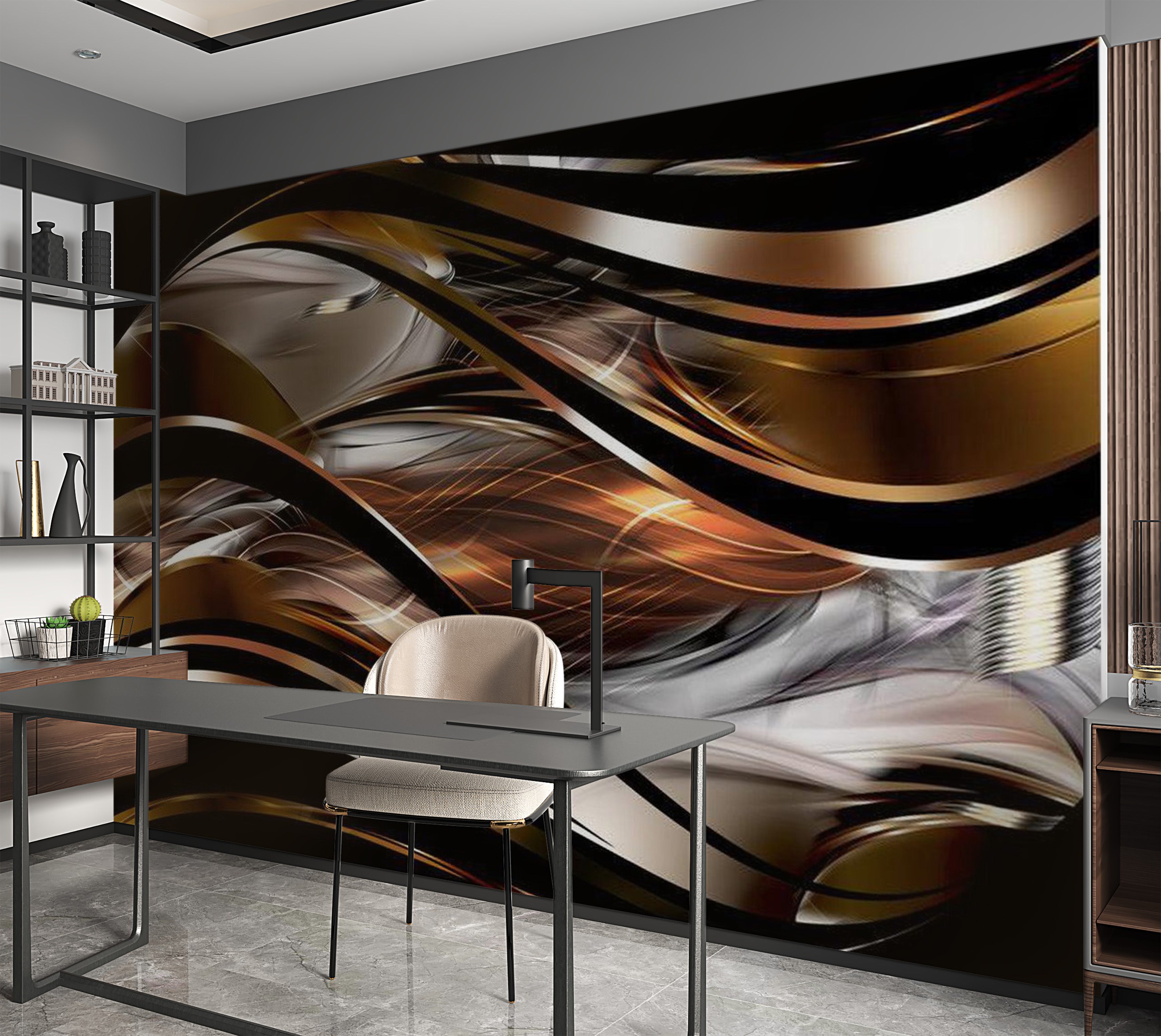 Glam Wallpaper Wall Mural - Amber Storm 39"Wx27"H