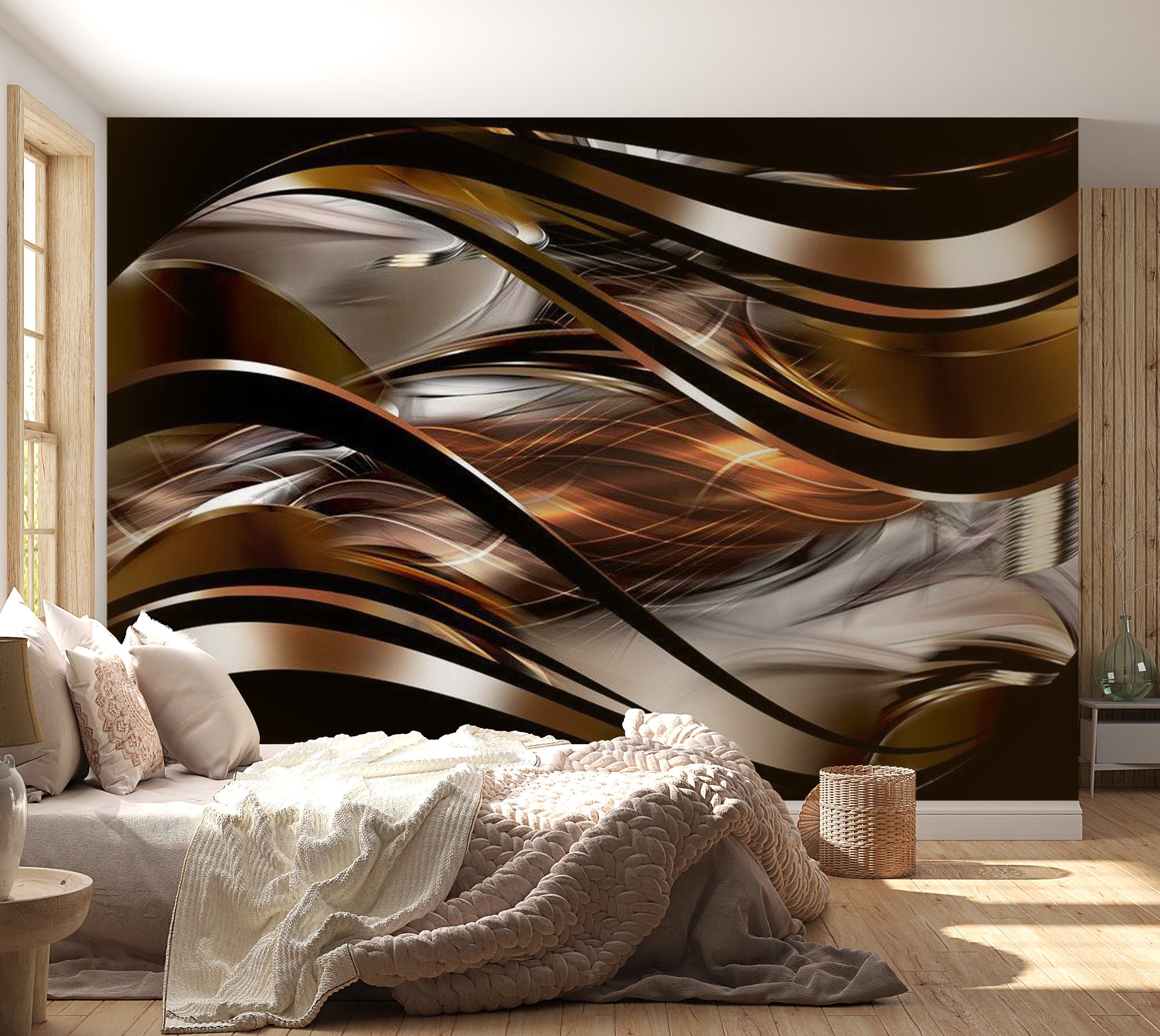 Glam Wallpaper Wall Mural - Amber Storm 39"Wx27"H