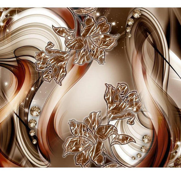 Glam Wallpaper Wall Mural - Brown Symphony