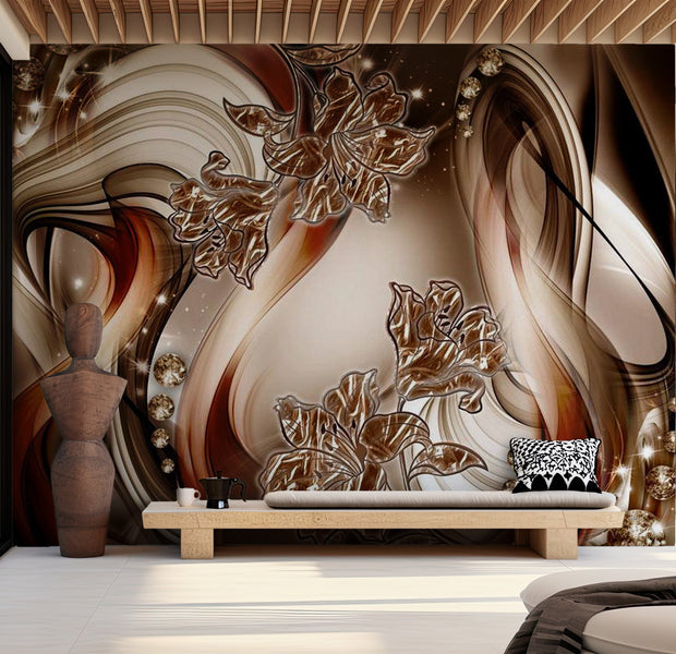 Glam Wallpaper Wall Mural - Brown Symphony 39"Wx27"H