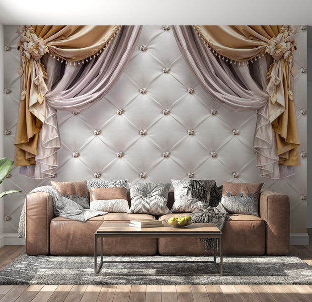 Glam Wallpaper Wall Mural - Curtain Of Luxury 39"Wx27"H