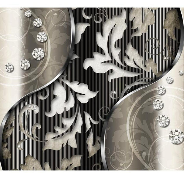 Glam Wallpaper Wall Mural - Diamond Leaves
