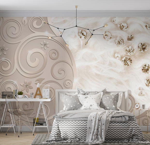 Glam Wallpaper Wall Mural - Diamond Power 39"Wx27"H