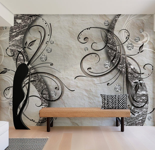 Glam Wallpaper Wall Mural - Diamond Trail 39"Wx27"H