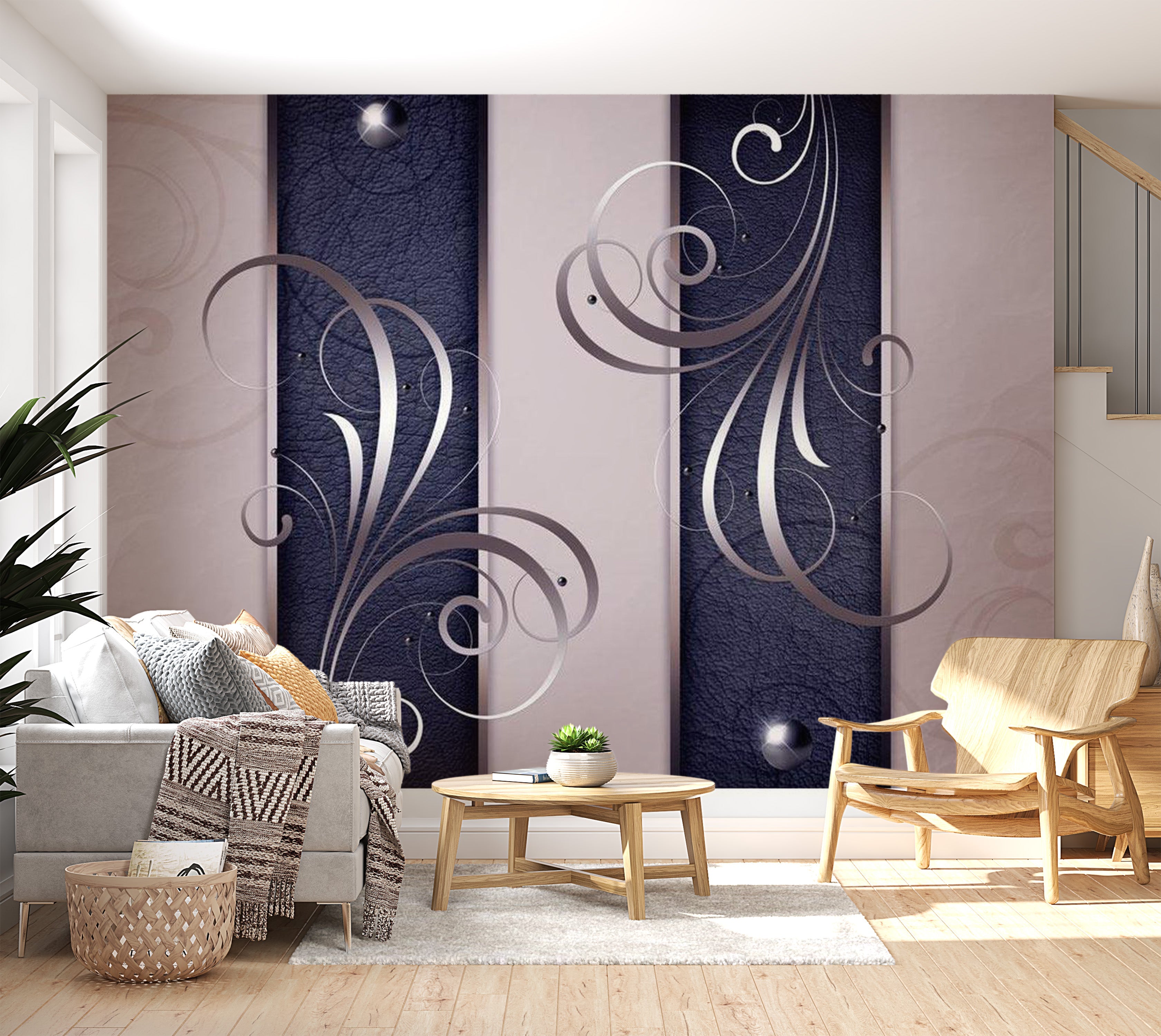 Glam Wallpaper Wall Mural - Distinguished Duet 39"Wx27"H