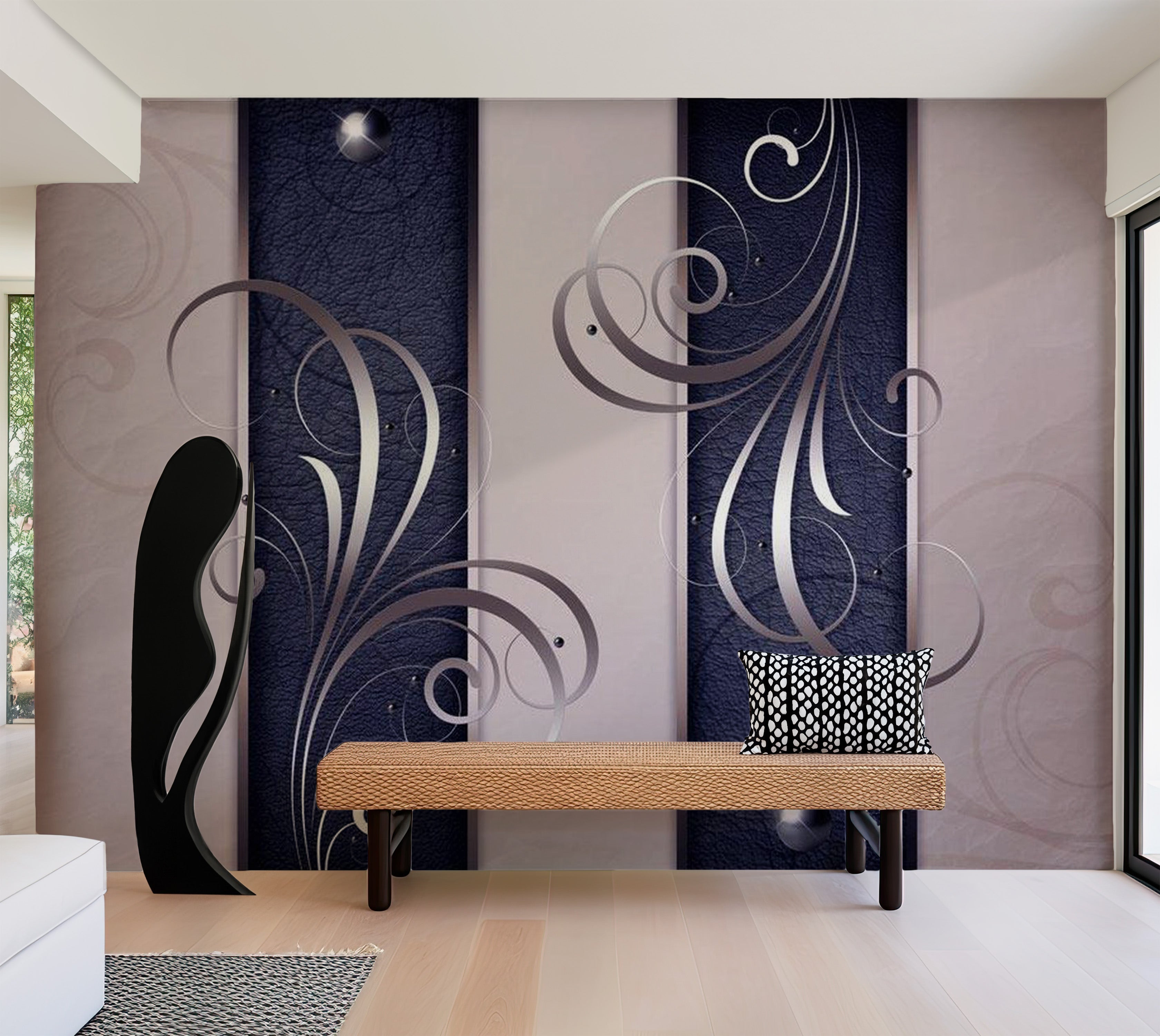 Glam Wallpaper Wall Mural - Distinguished Duet 39"Wx27"H