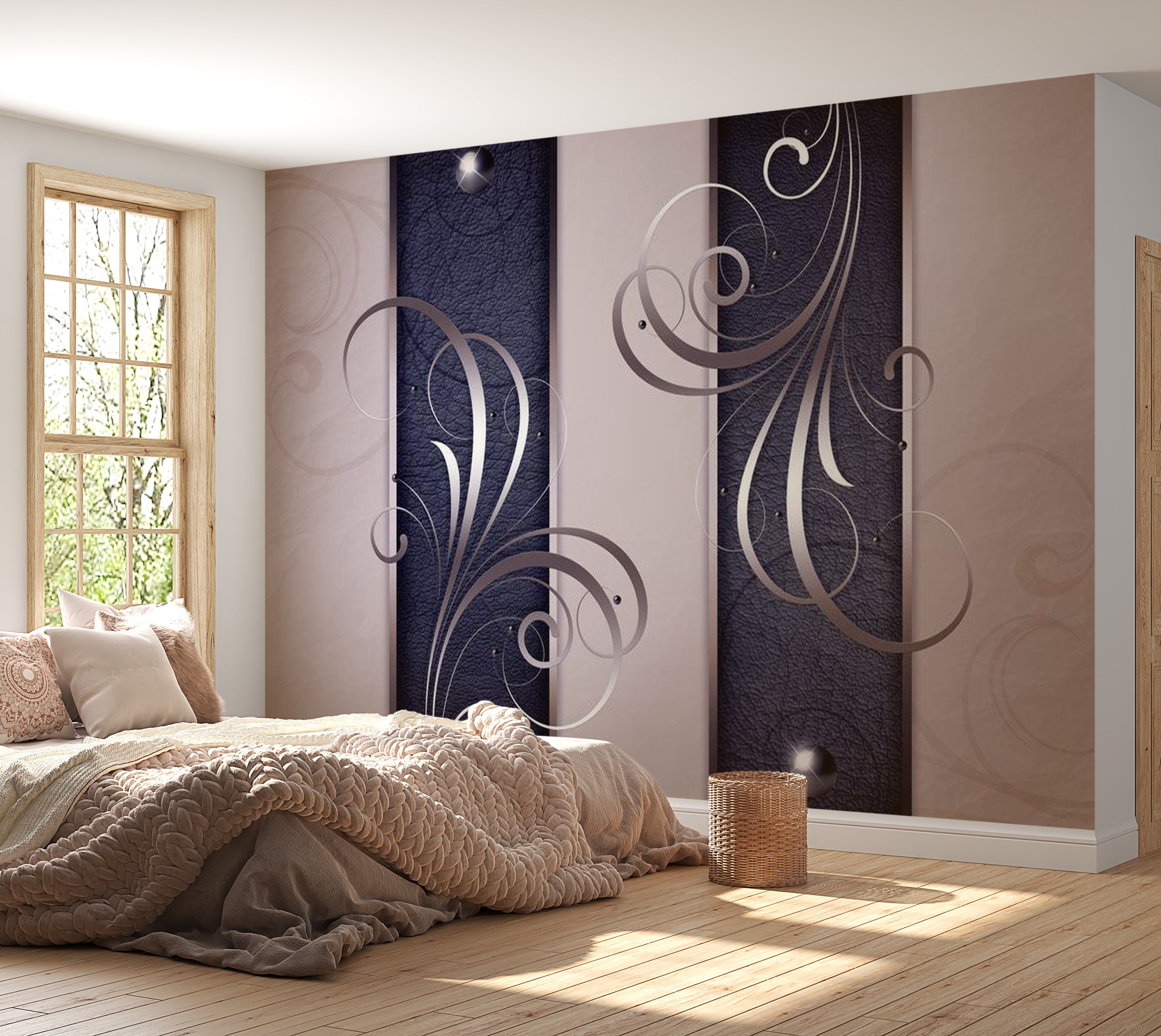 Glam Wallpaper Wall Mural - Distinguished Duet 39"Wx27"H