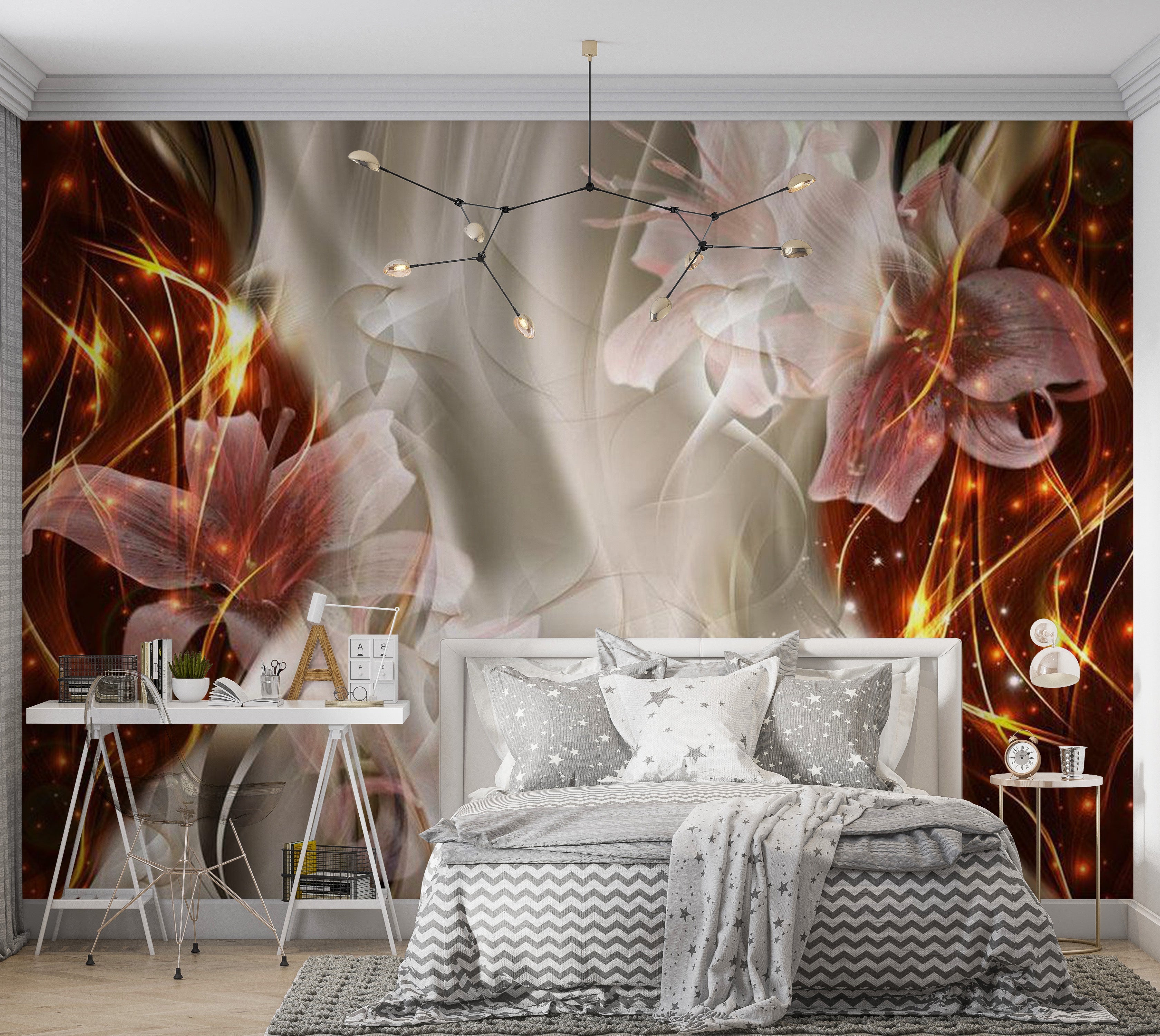 Glam Wallpaper Wall Mural - Golden Comet 39"Wx27"H