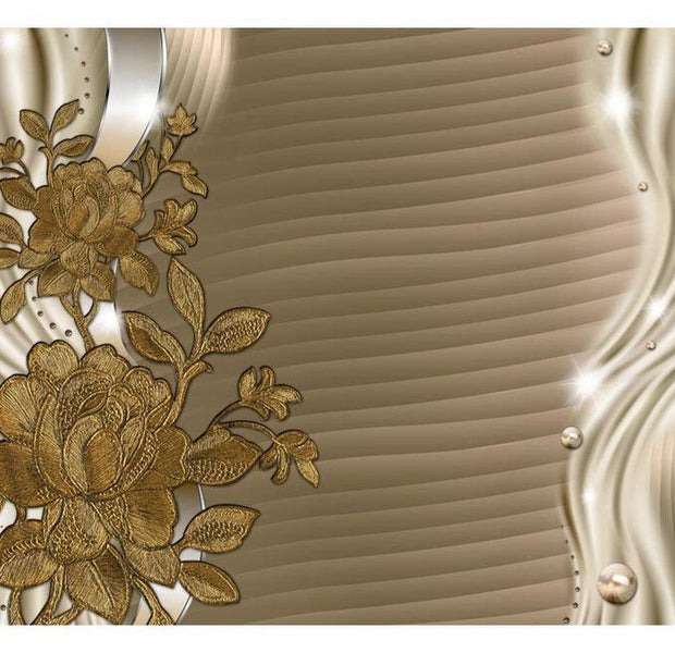Glam Wallpaper Wall Mural - Golden Buds