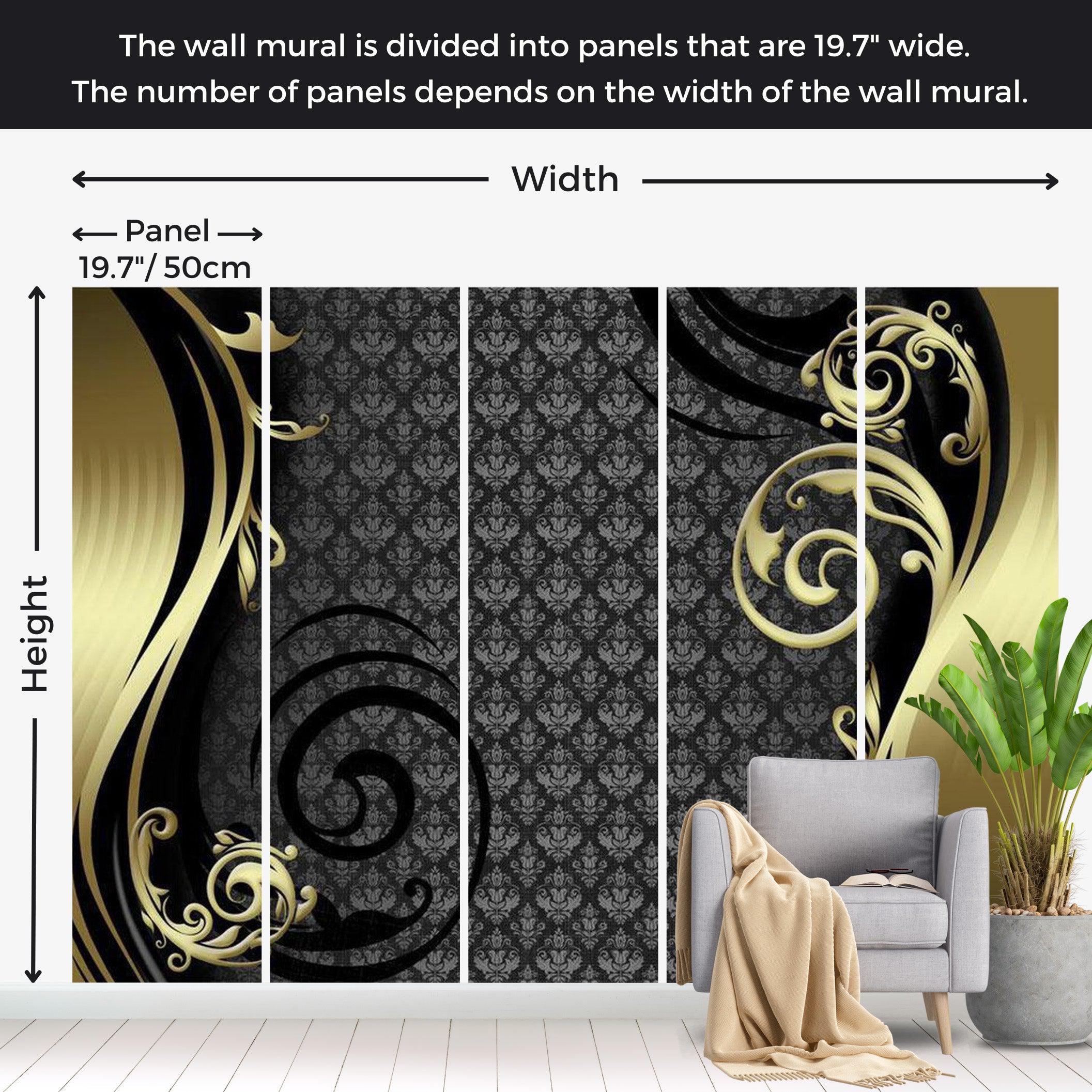 Glam Wallpaper Wall Mural - Golden Curtain