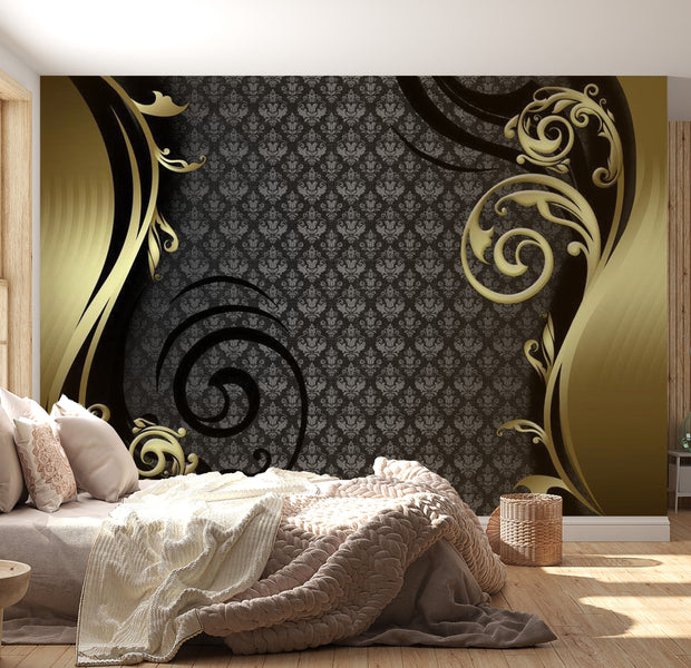 Glam Wallpaper Wall Mural - Golden Curtain 39"Wx27"H