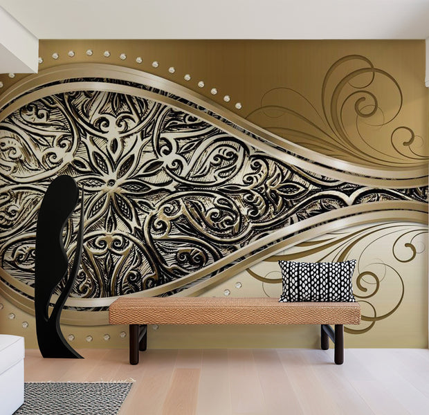 Glam Wallpaper Wall Mural - Golden Eye 39"Wx27"H