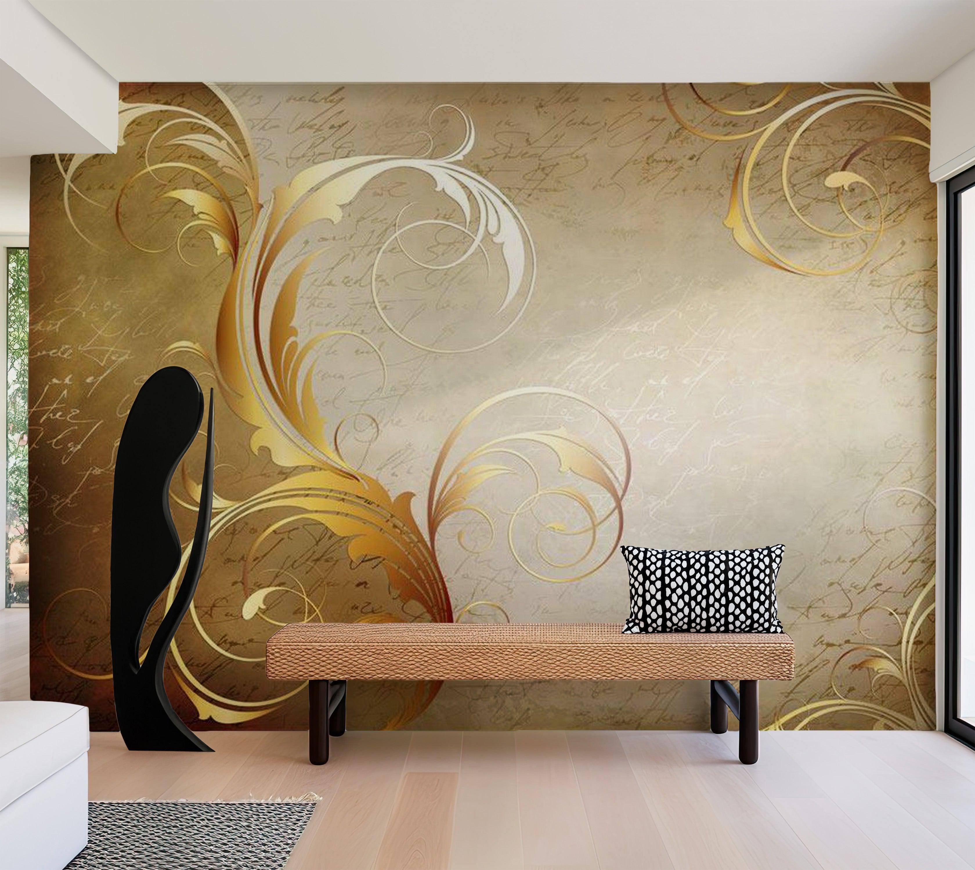 Glam Wallpaper Wall Mural - Golden Fantasy