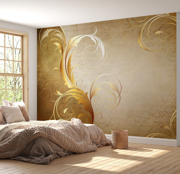 Glam Wallpaper Wall Mural - Gold Leaf 39"Wx27"H