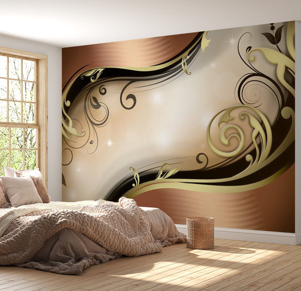 Glam Wallpaper Wall Mural - Golden Glow 39"Wx27"H