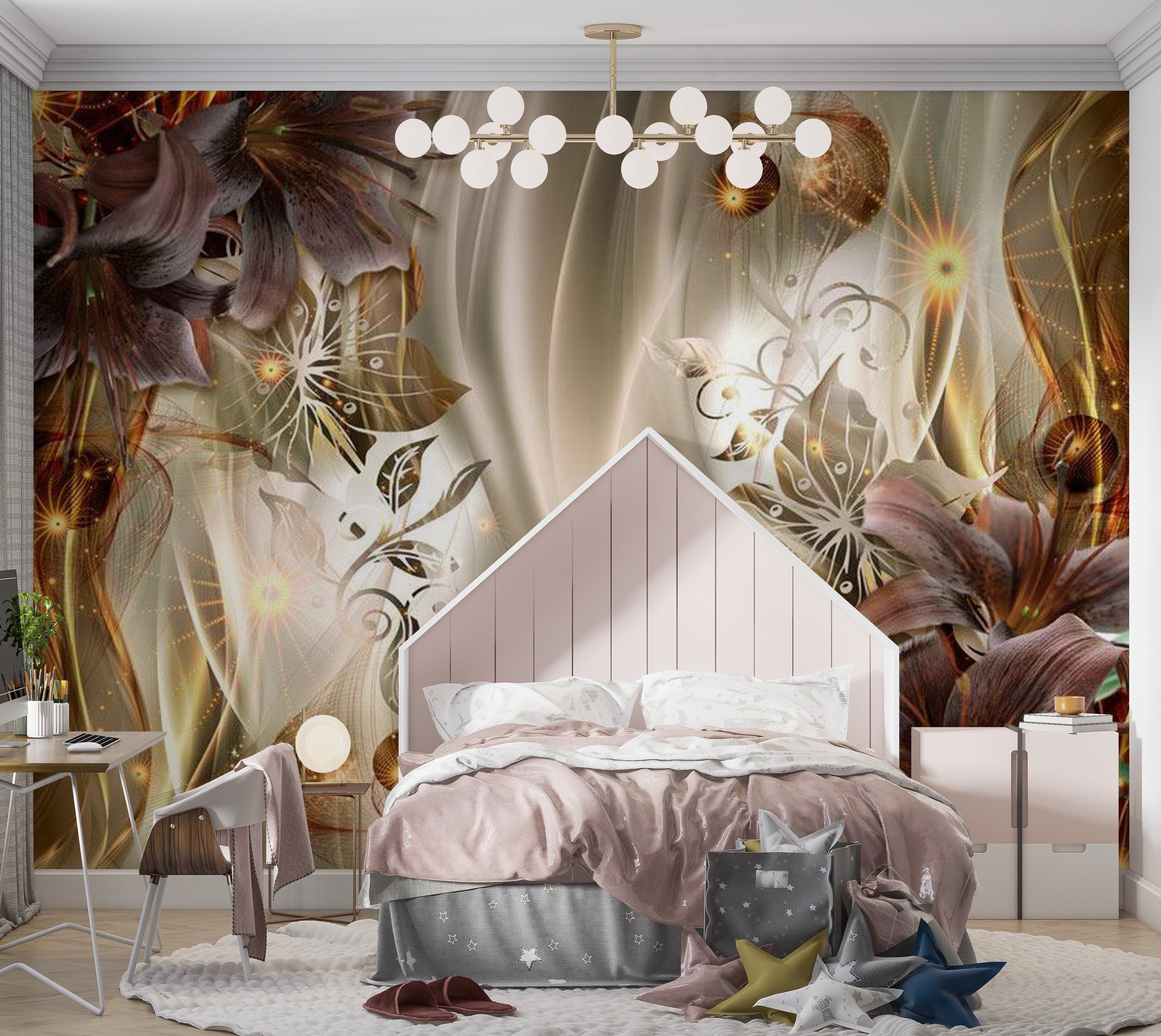 Glam Wallpaper Wall Mural - Amber Land 39"Wx27"H