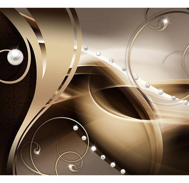Glam Wallpaper Wall Mural - Pearls Brown Beige