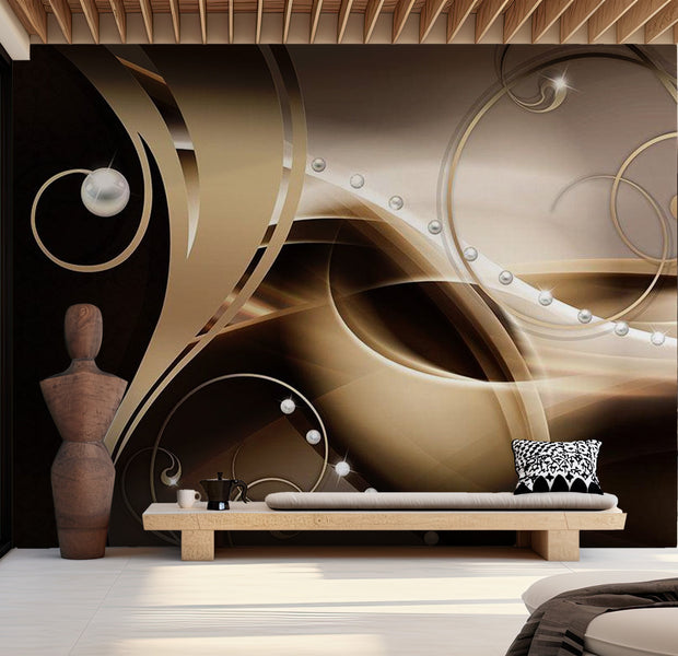 Glam Wallpaper Wall Mural - Cafe Latté 39"Wx27"H