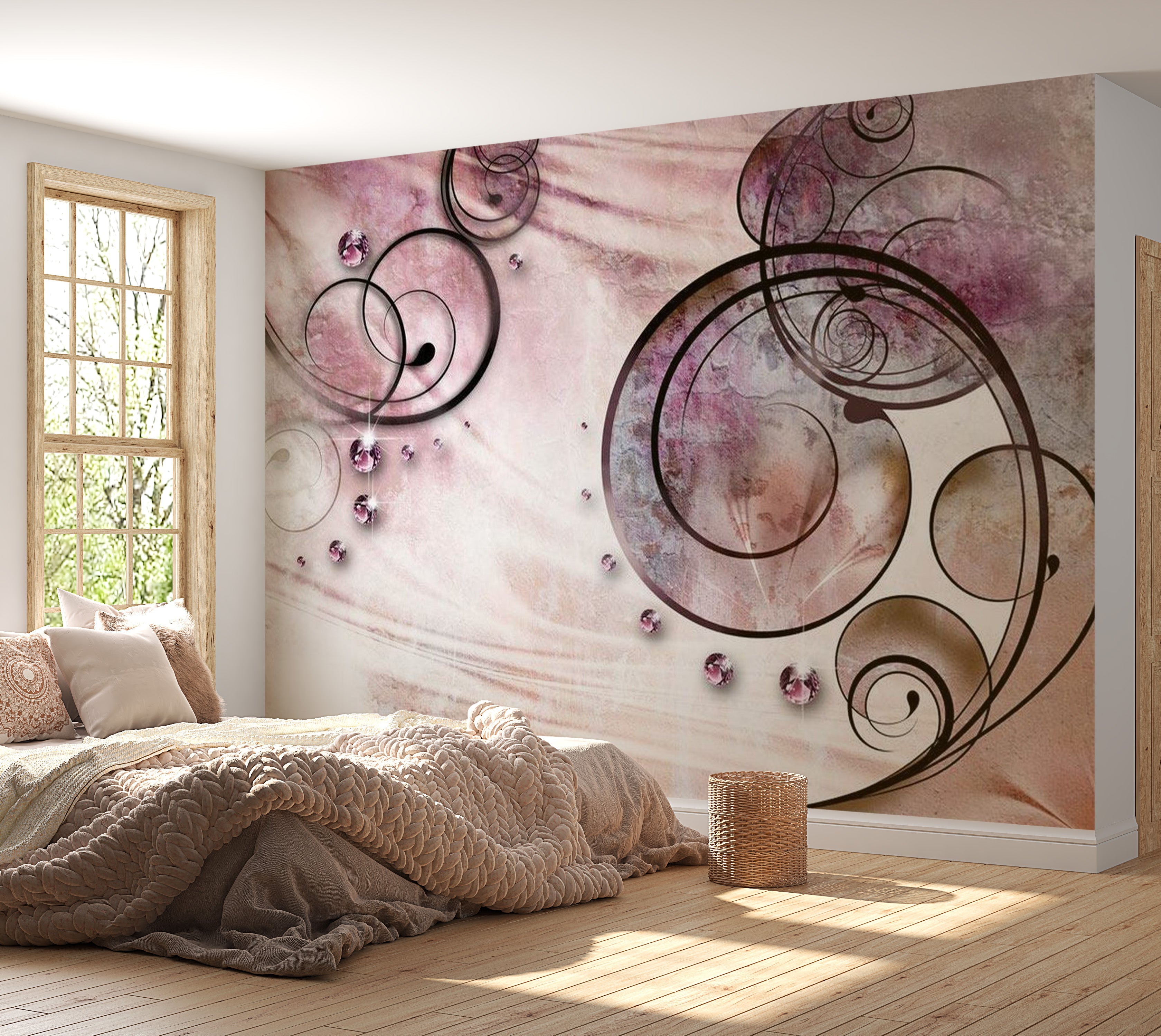 Glam Wallpaper Wall Mural - Pink Rhapsody 39"Wx27"H