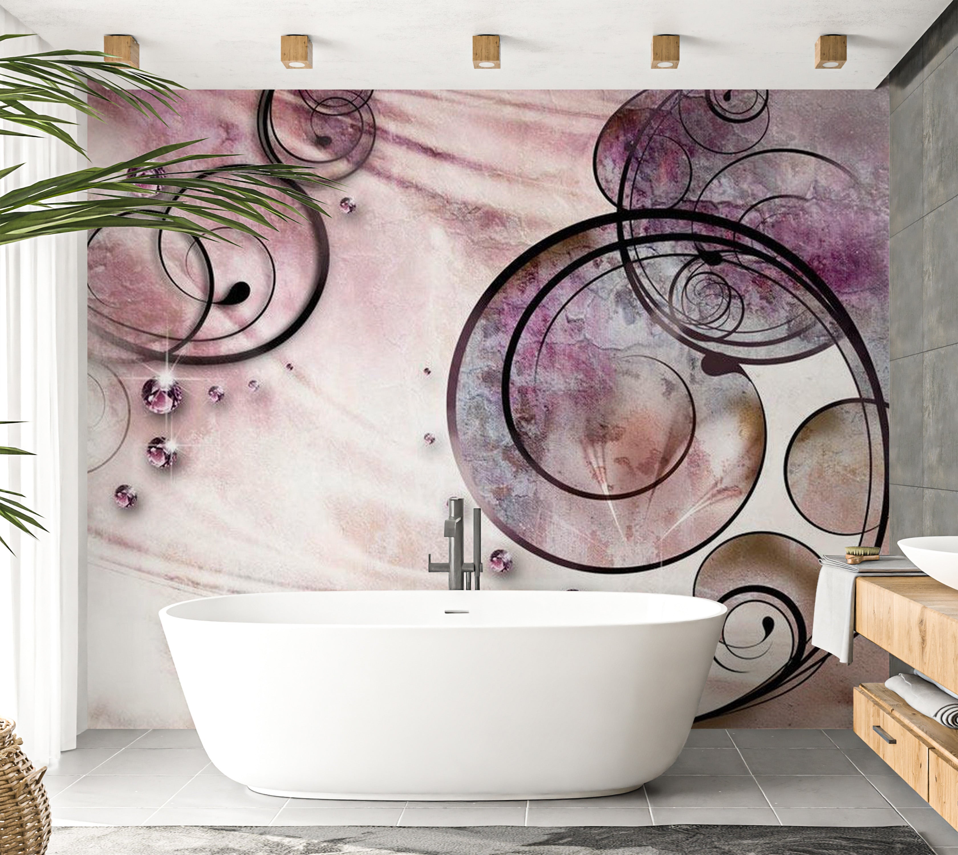 Glam Wallpaper Wall Mural - Pink Rhapsody 39"Wx27"H