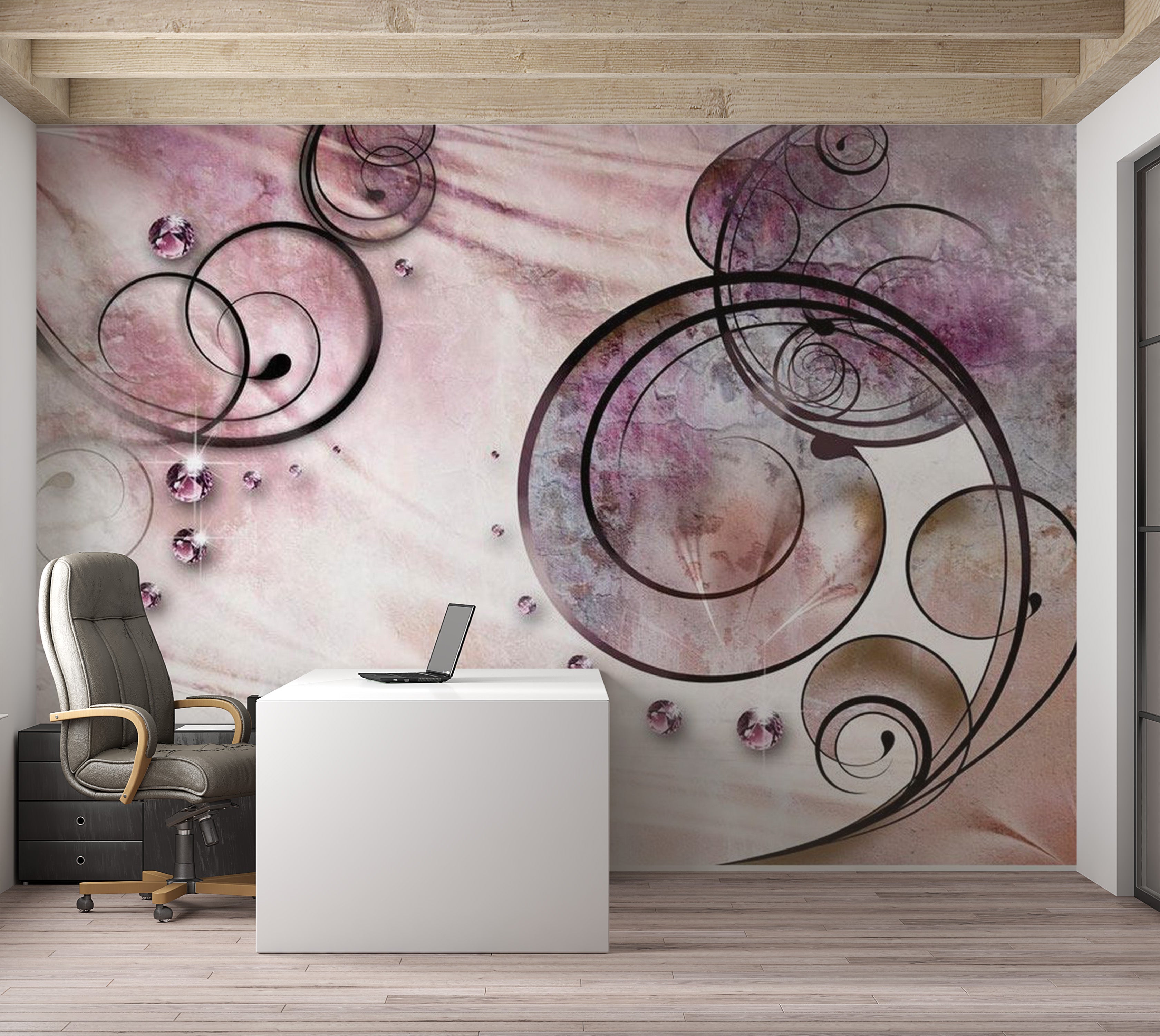 Glam Wallpaper Wall Mural - Pink Rhapsody 39"Wx27"H