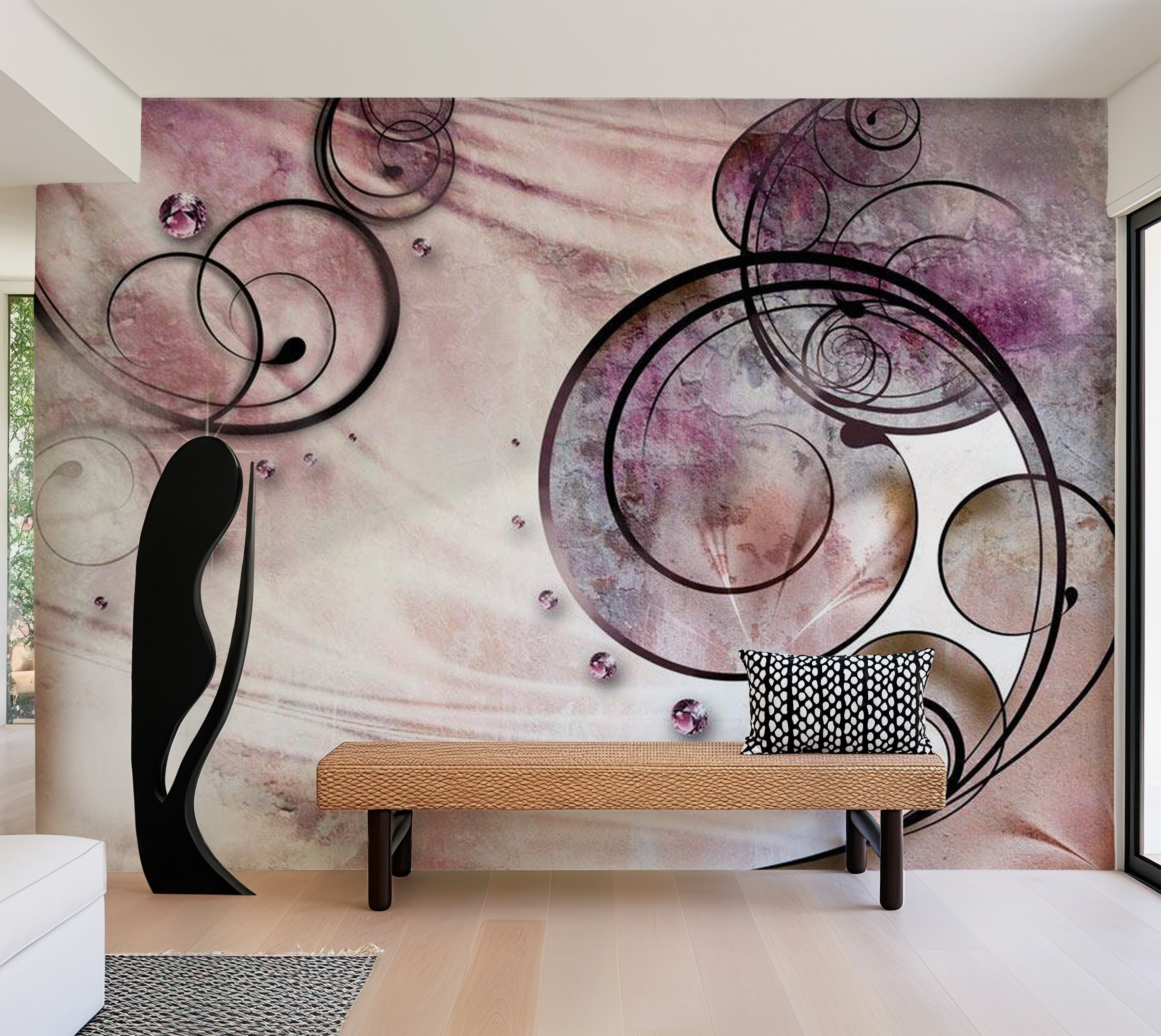 Glam Wallpaper Wall Mural - Pink Rhapsody 39"Wx27"H