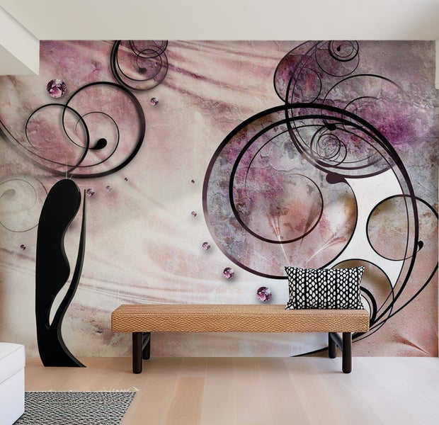 Glam Wallpaper Wall Mural - Pink Rhapsody 39"Wx27"H